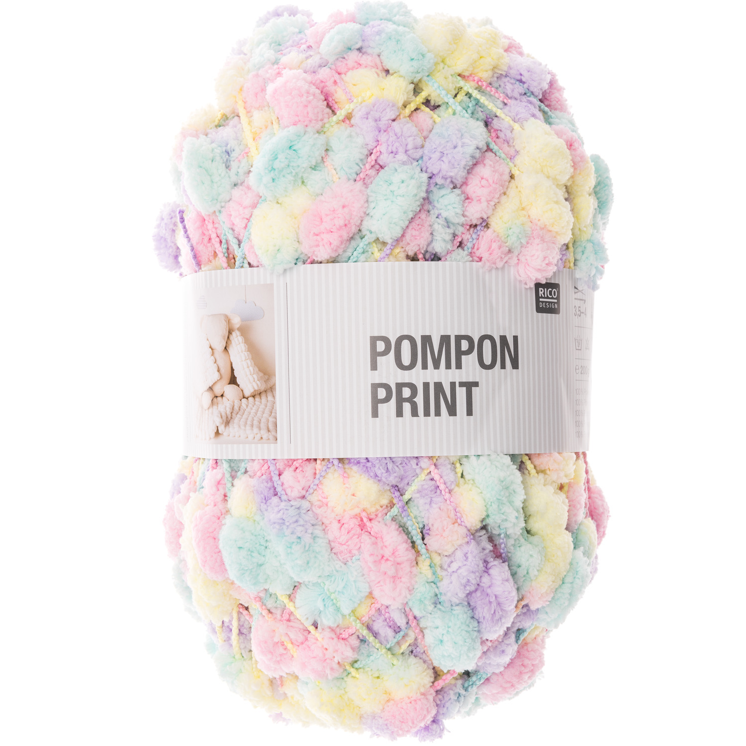 Rico Design Creative Pompon Print Rosa Bunt