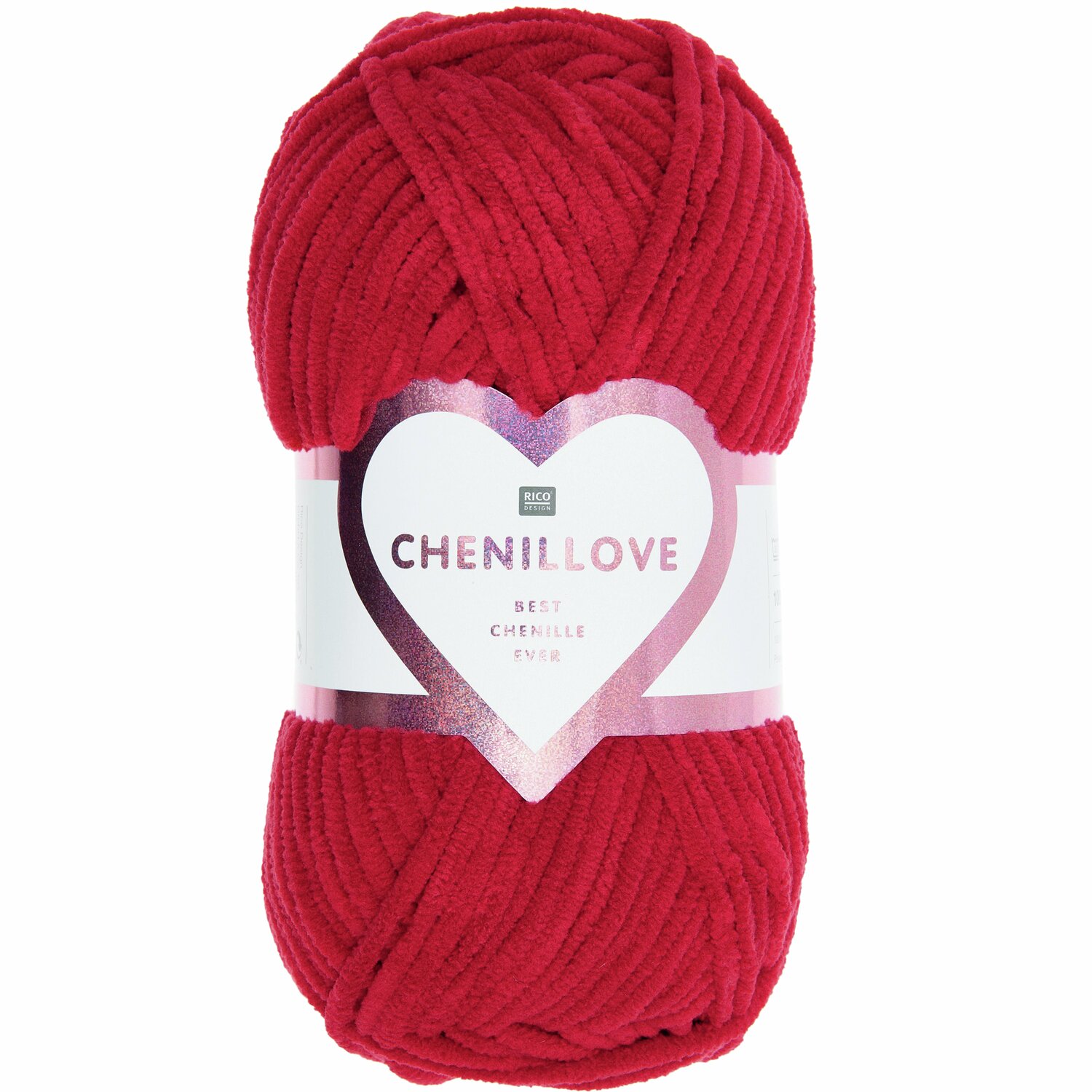Creative Chenillove, weinrote Chenille-Wolle von Rico Design, 100g 110m, ideal für Strickprojekte.