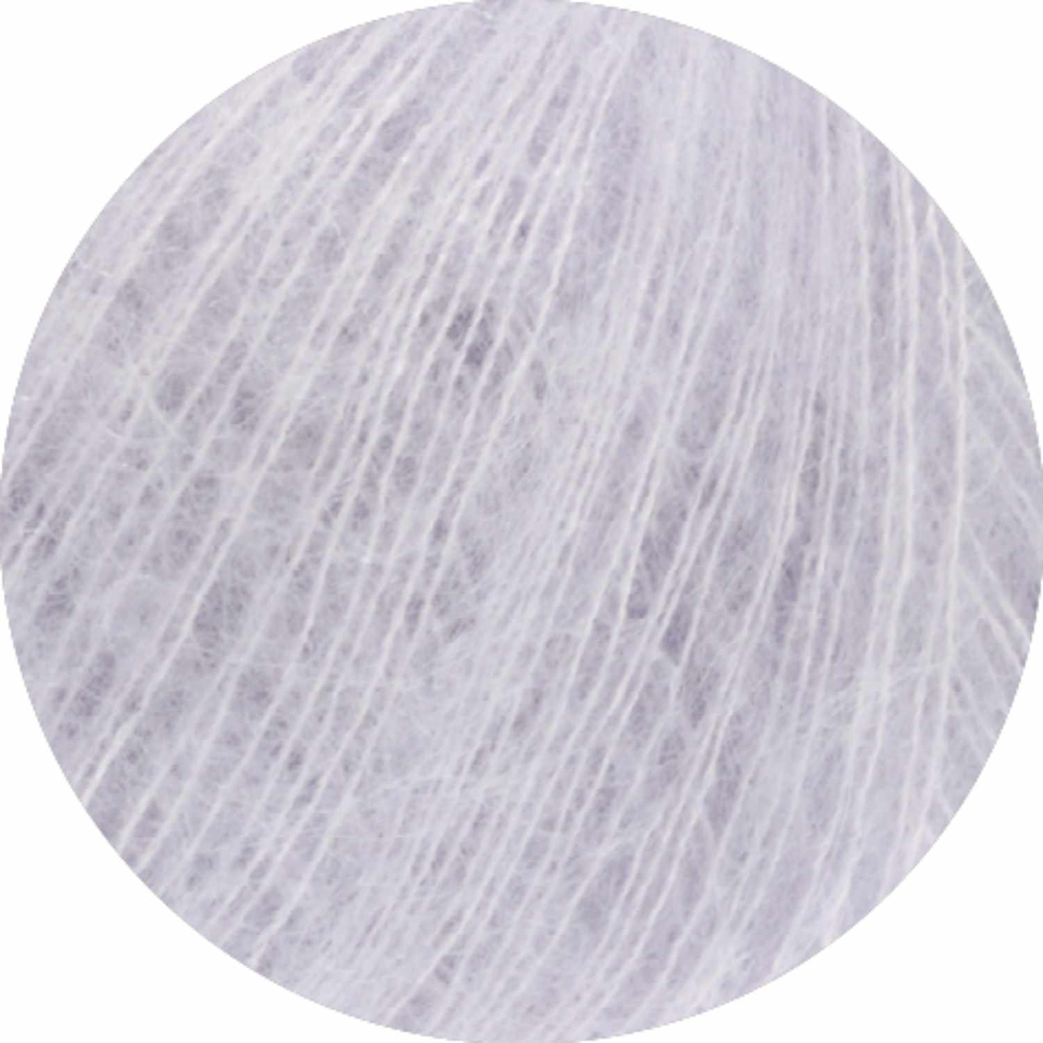 Silkhair: Weiches Garn von Lana Grossa in zartem Graulila, ideal für leichte Strickprojekte.