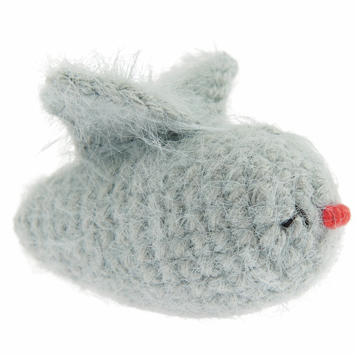 Ricorumi Häkelset Schlüsselanhänger - Chingu Sky: Flauschiger, hellblauer Häkelvogel von Rico Design mit rotem Schnabel.