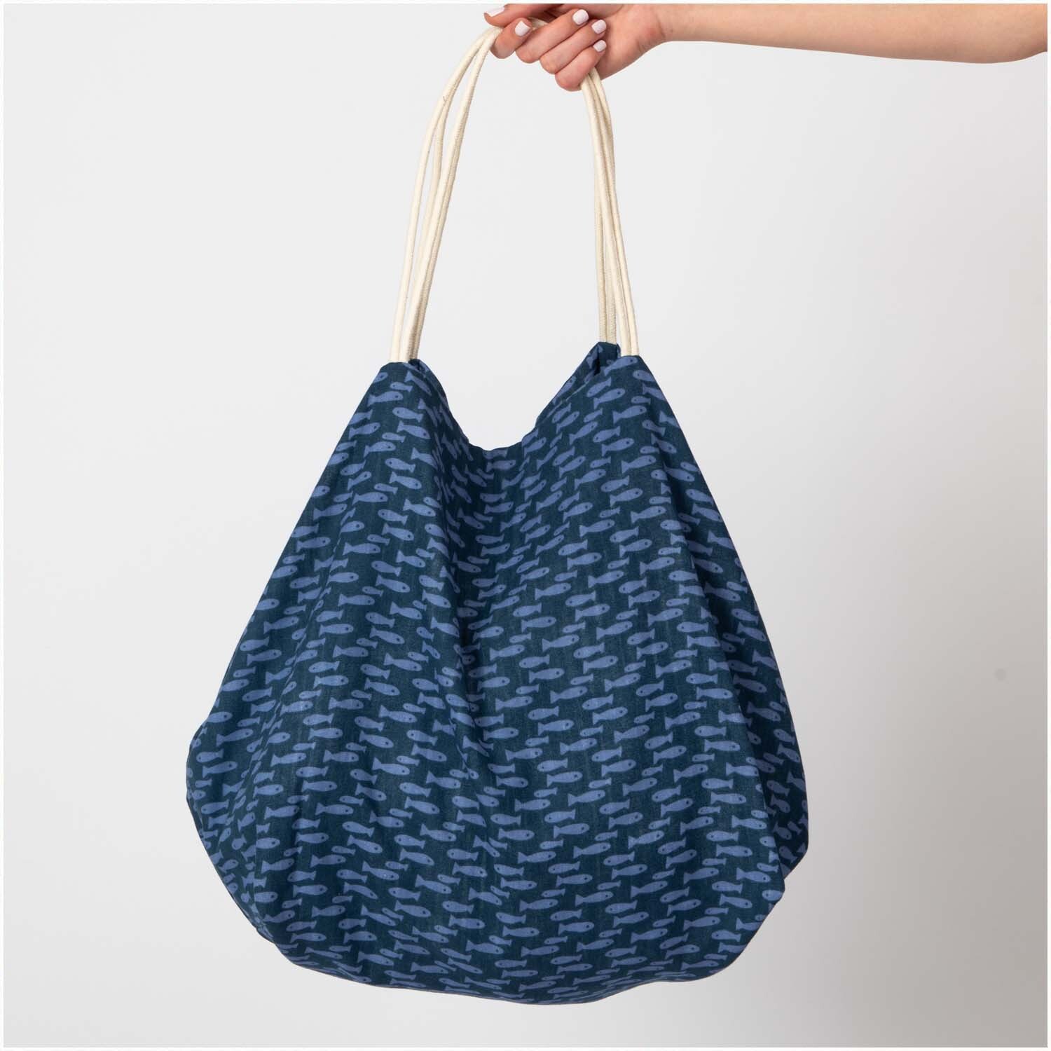 Musselin-Druckstoff Mermaid Fische blau 140cm Musselin-Druckstoff Mermaid Fische blau 140cm