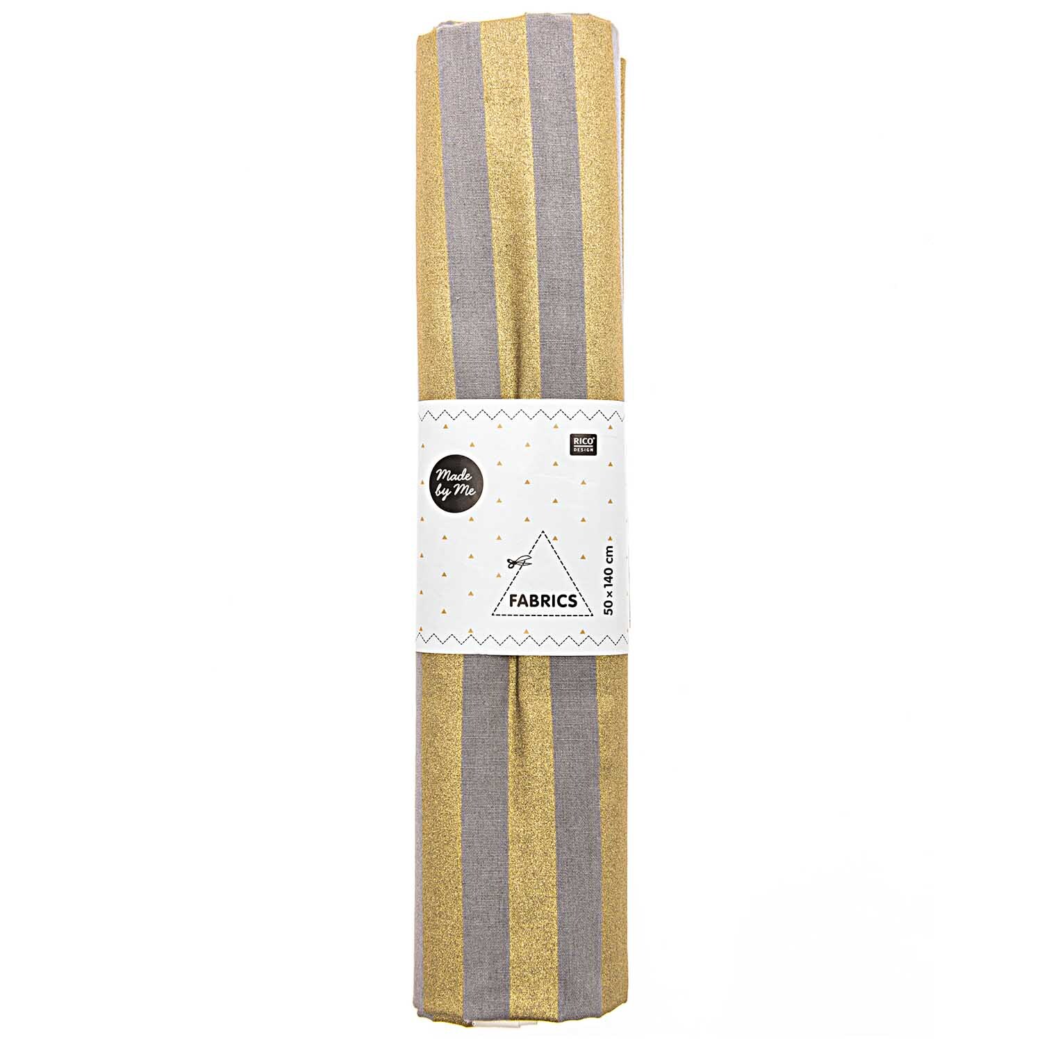 Stoff Streifen grau-gold 50x140cm Stoff Streifen grau-gold 50x140cm