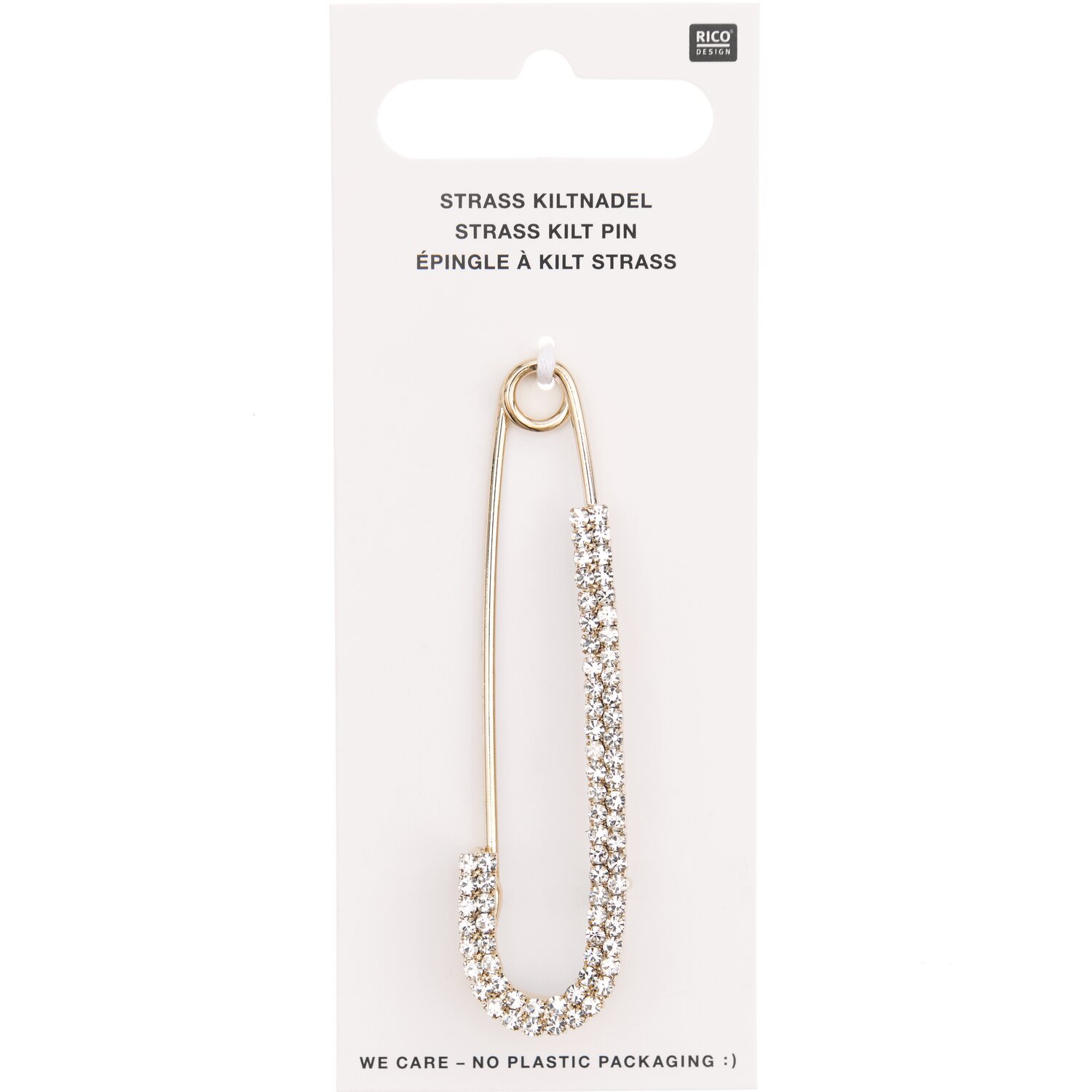 Kiltnadel mit Strass 7cm Farbe gold von Rico Design