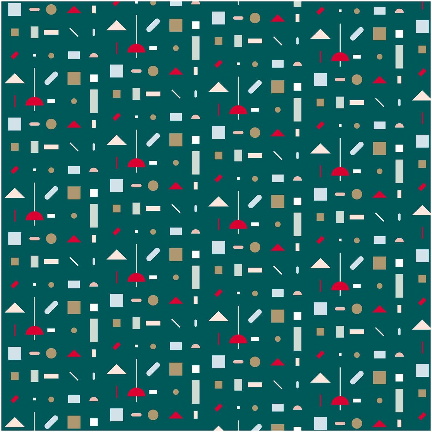 Druckstoff grafisches Muster grün-gold 140cm von Rico Design