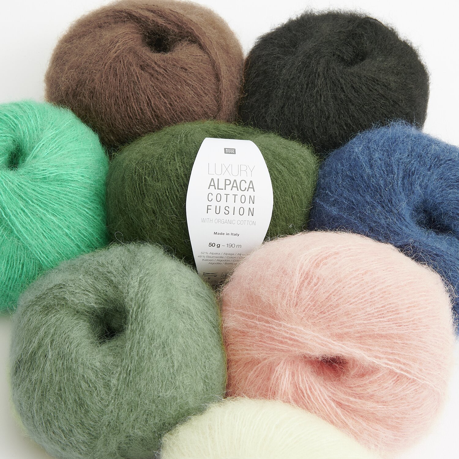 Luxury Alpaca Cotton Fusion 50g 190m Farbe Aloe von Rico Design