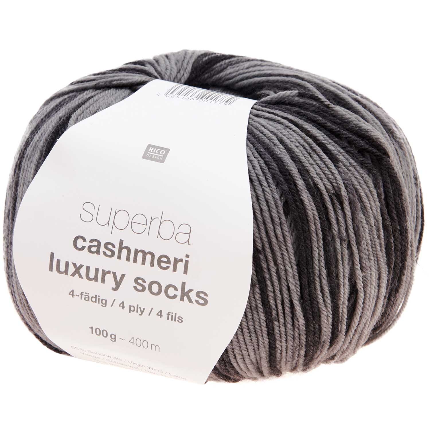 Rico Design Superba Cashmeri Luxury Socks 4fädig Grau