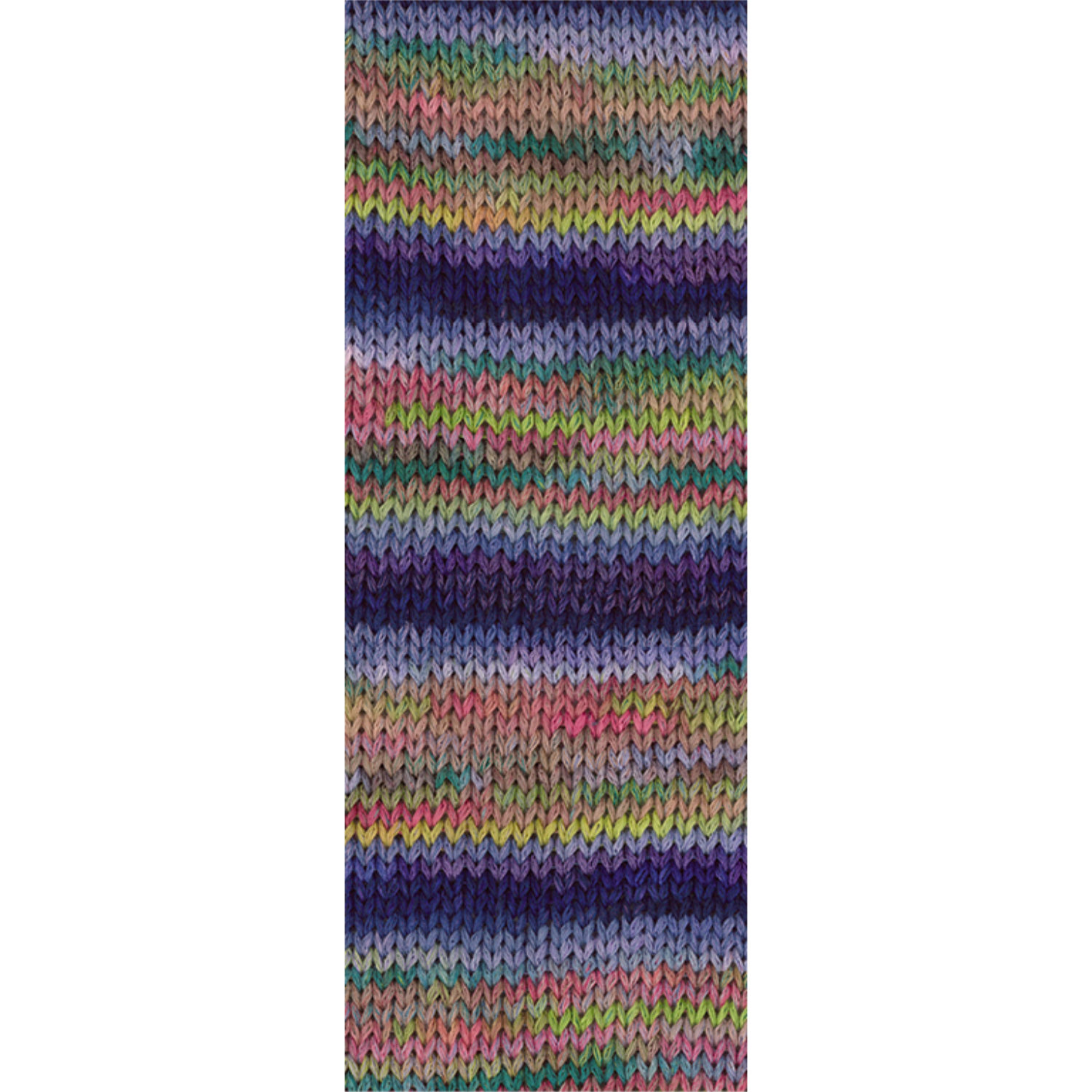 Gomitolo Arco Strickmuster in Erika, Dunkelgrün, Blaulila und Nachtblau von Lana Grossa.