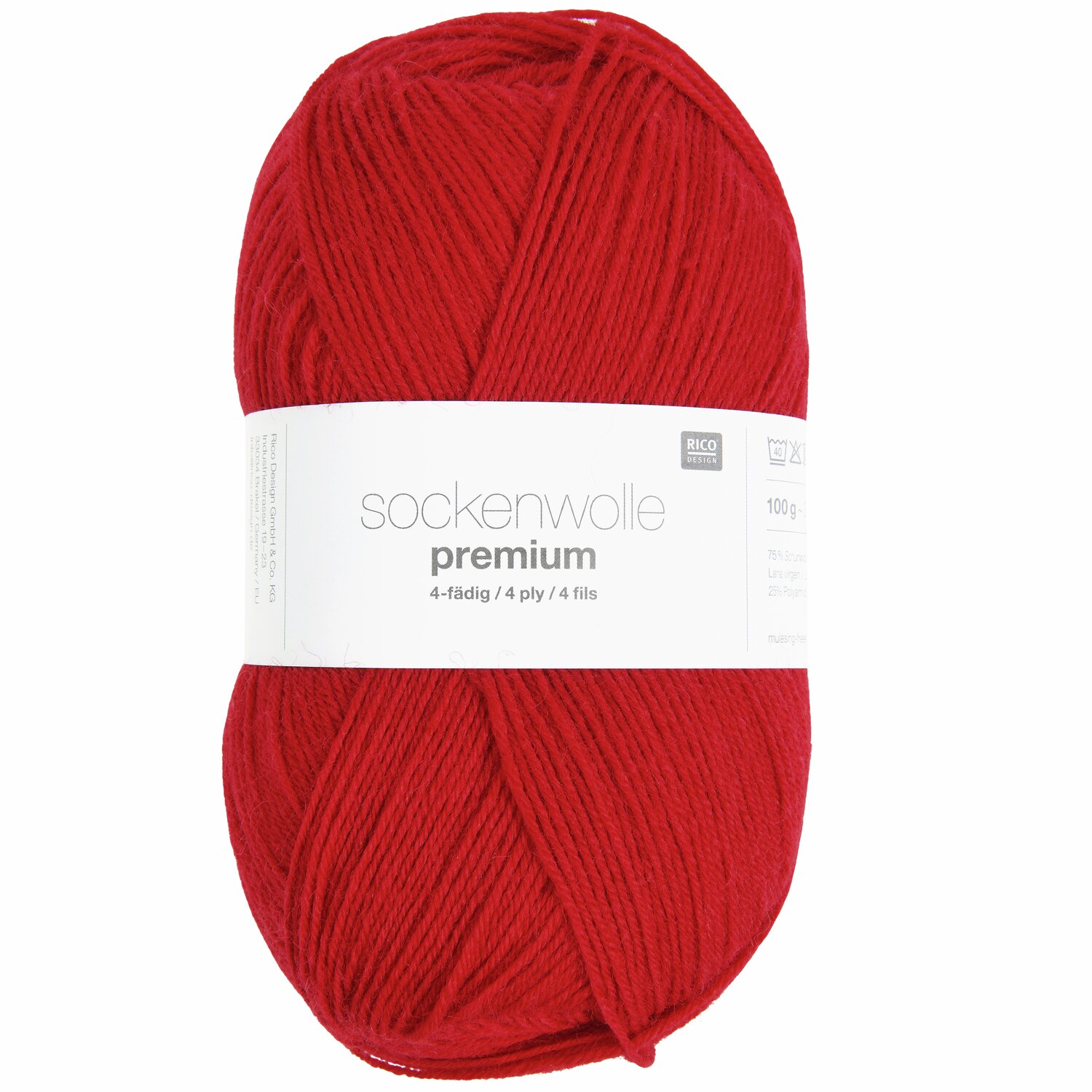 Rico Design Sockenwolle Premium 4-fädig Rot