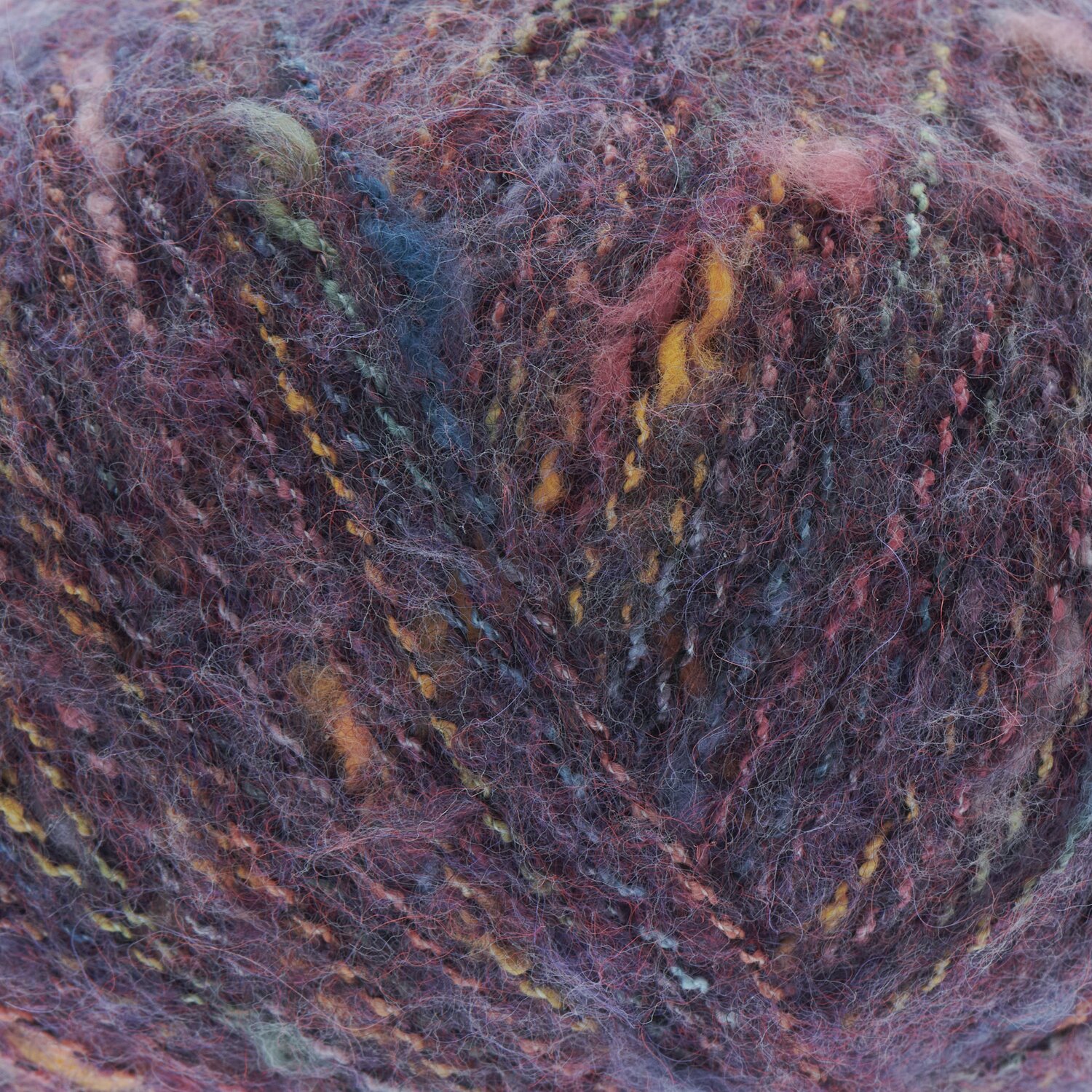 Fashion Cotton Alpaca Fun Neps von Rico Design in einem bunten, melierten Garn mit lila Akzenten, ideal für kreative Strickprojekte.