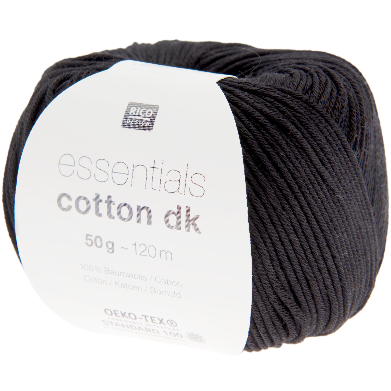 Essentials Cotton dk 50g 120m Farbe Schwarz von Rico Design