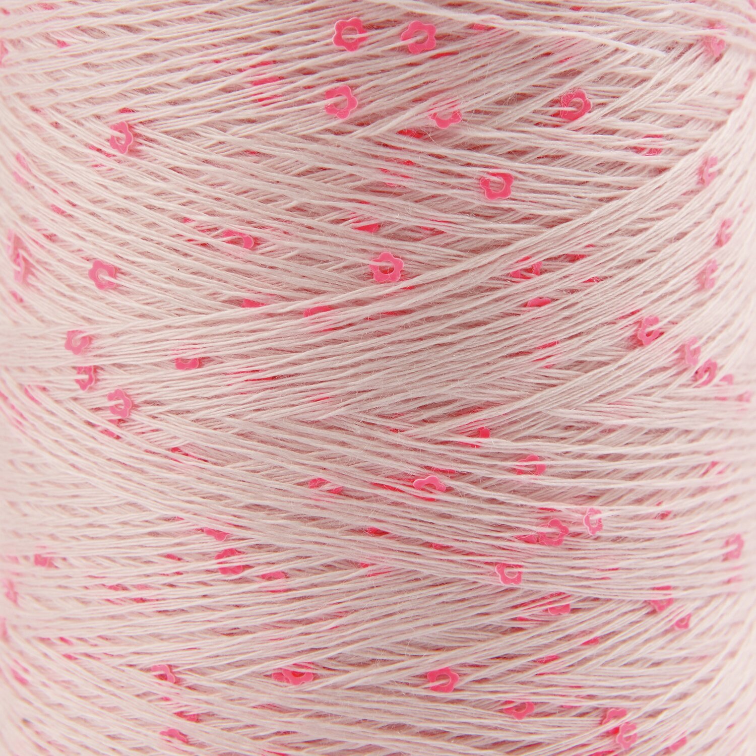 Creative Make It Blümchen, Puderfarbener Garn mit rosa Akzenten, 25g 375m, ideal für feine Handarbeiten.