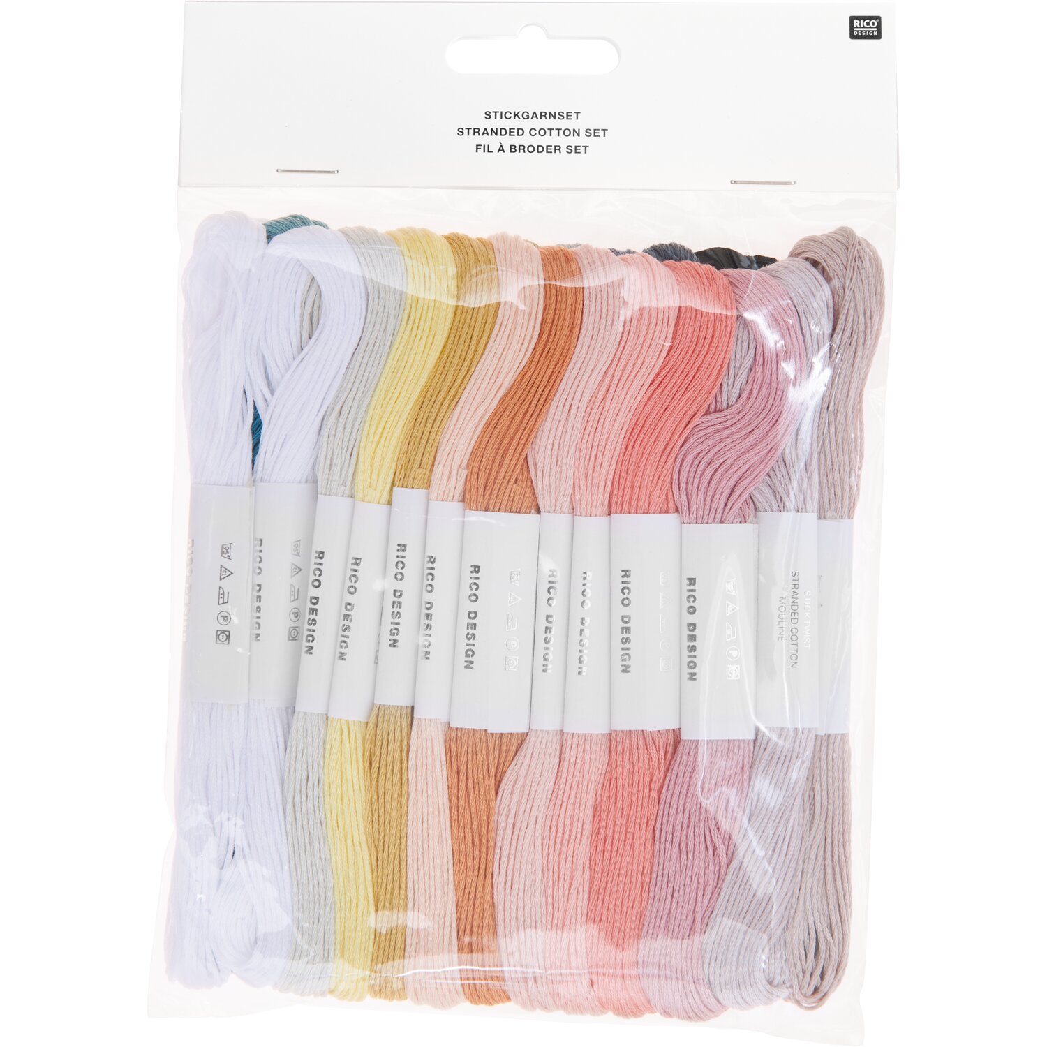 Stickgarn Set Multicolour Pastell 24-teilig von Rico Design