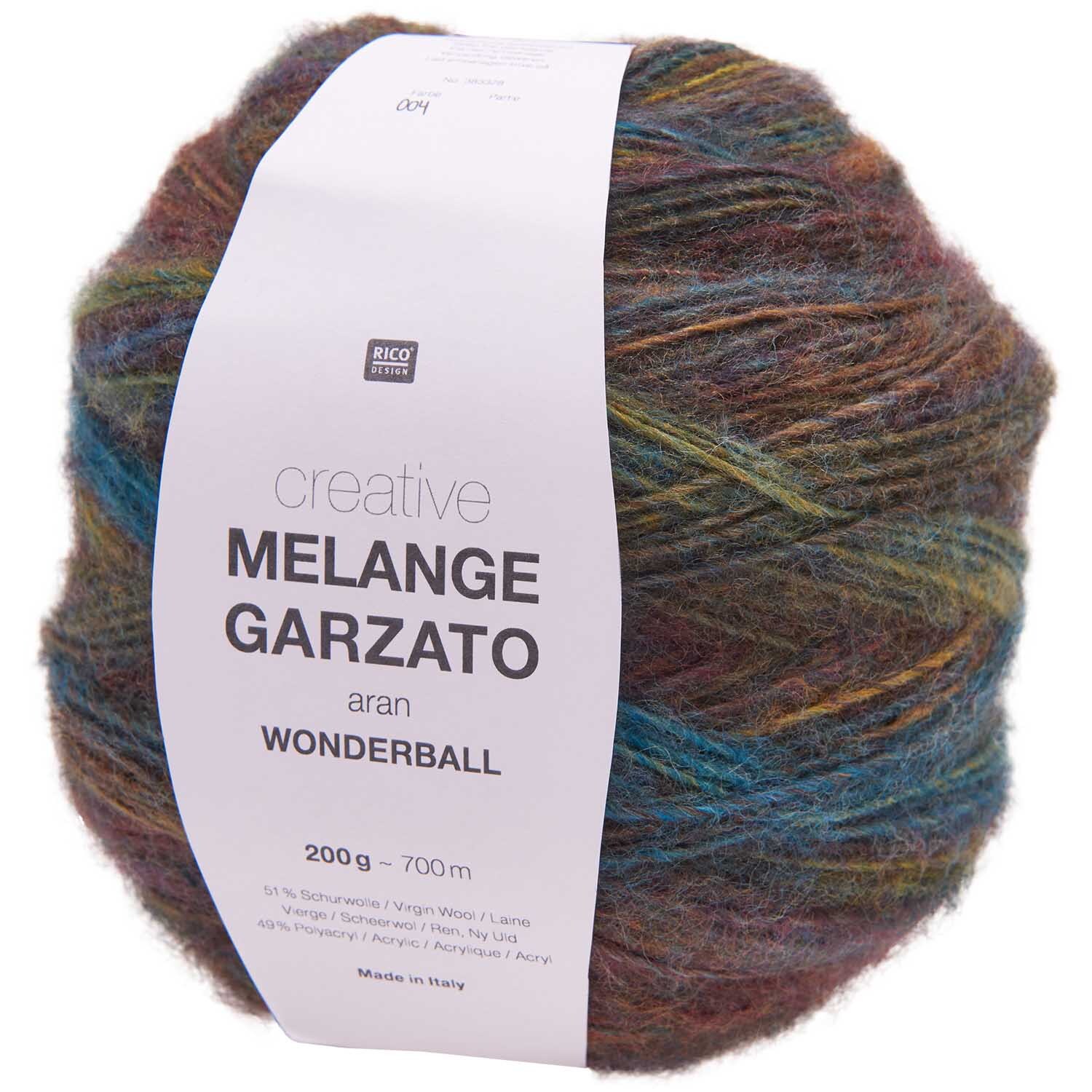 Rico Design Creative Melange Garzato aran Wonderball Senf-Petrol