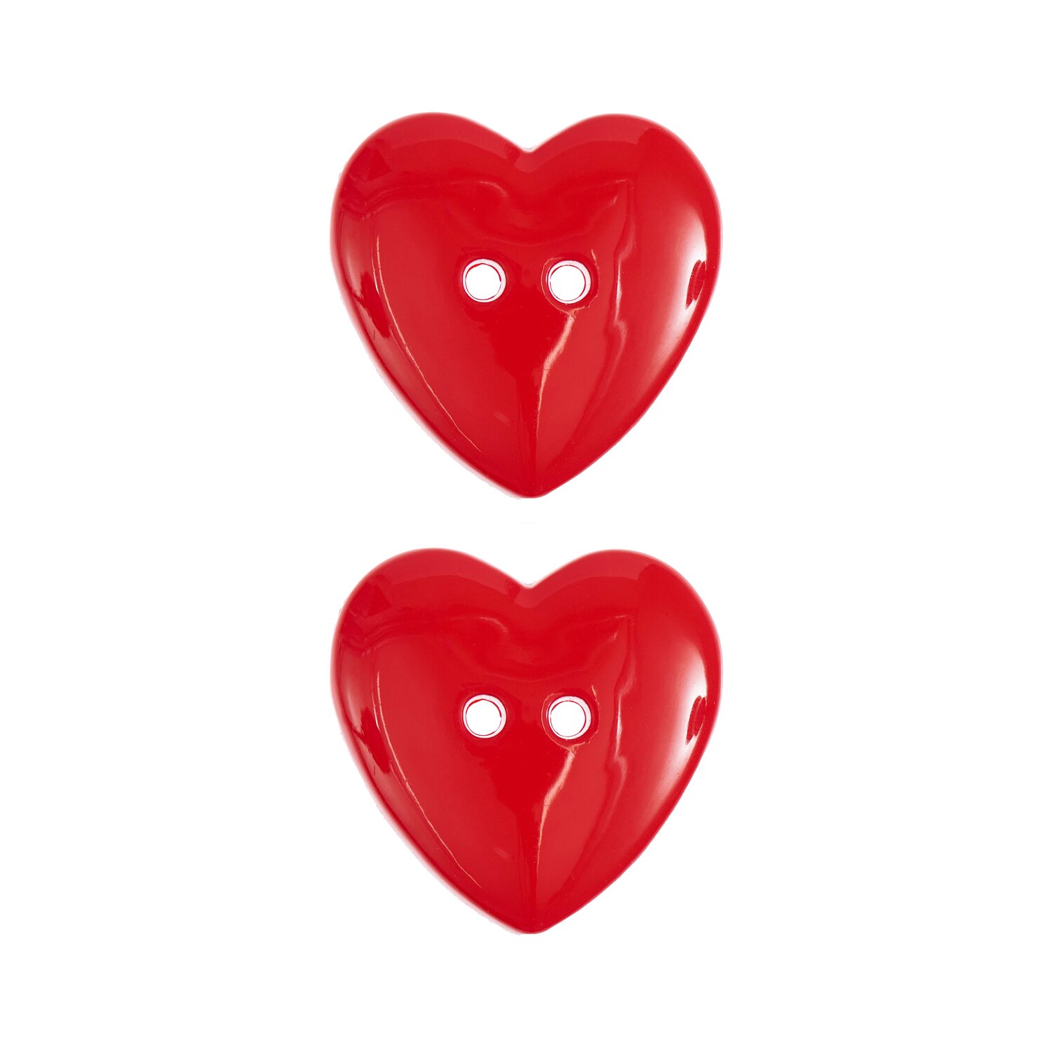 Knöpfe Herz 2 Löcher 2,2x2,2cm 2 Stück Farbe Rot von Rico Design
