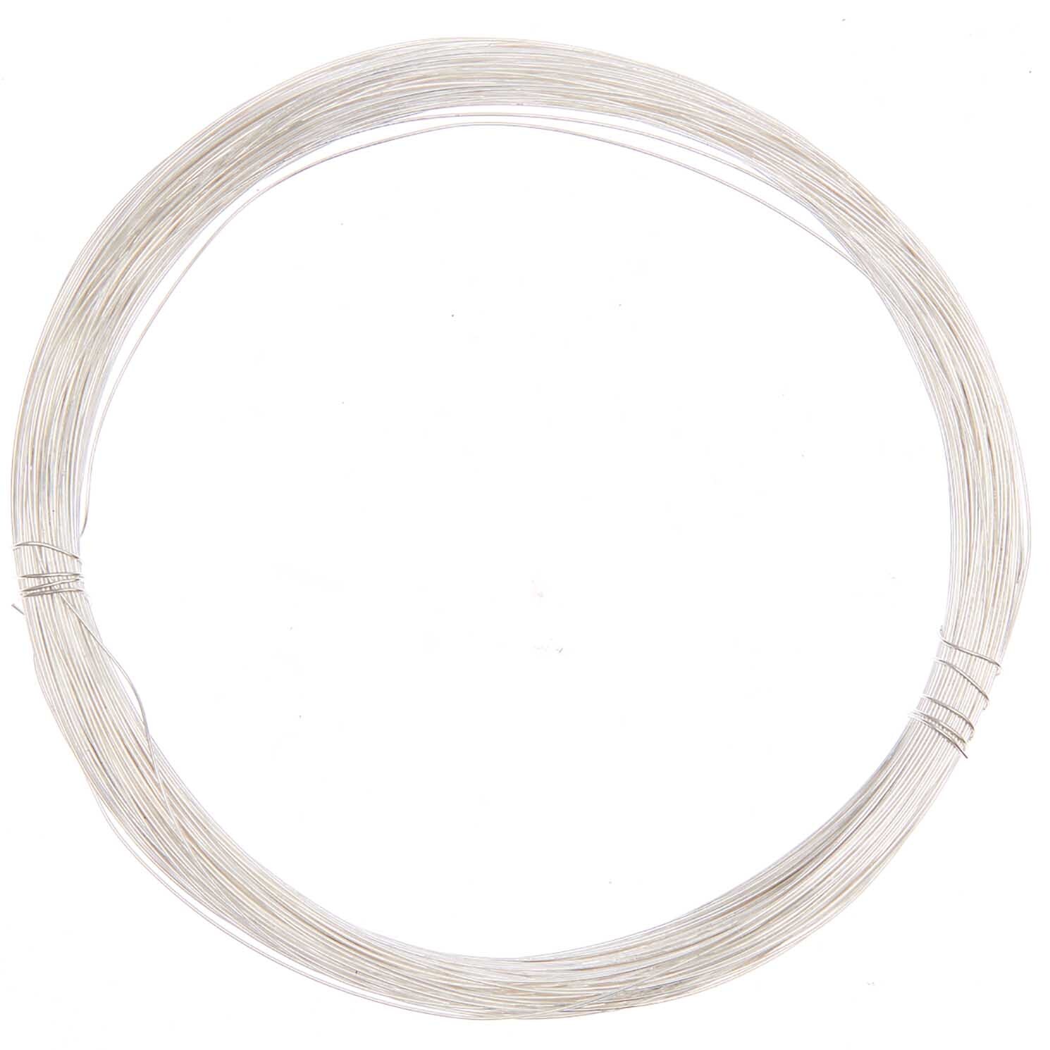 Silberdraht von preissler, aufgerollt zu einem Kreis, ideal für Schmuckherstellung und Bastelprojekte.