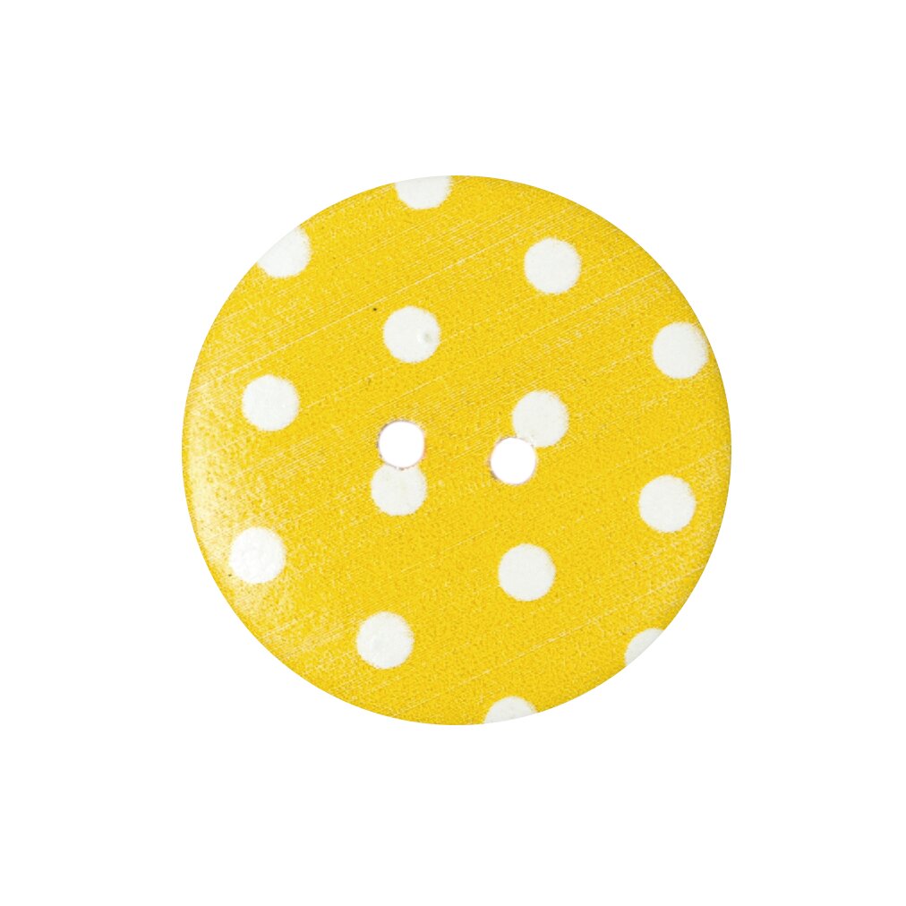 Knopf gelb mit Punkte 3cm von Rico Design