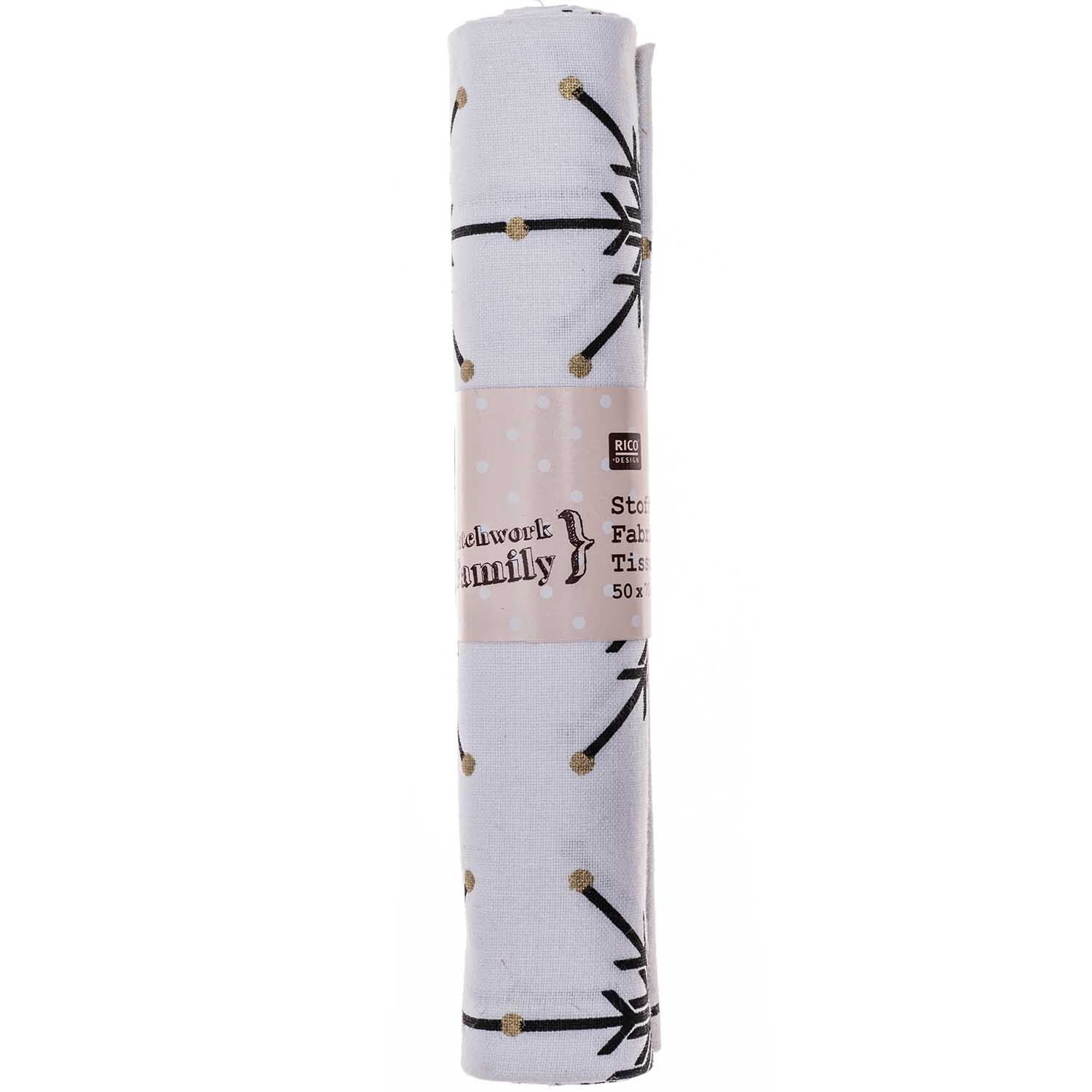 Stoff Eiskristall schwarz-gold 50x70cm Stoff Eiskristall schwarz-gold 50x70cm