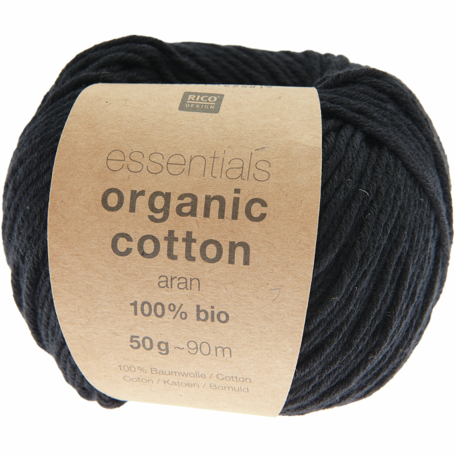 Rico Design Essentials Organic Cotton aran Schwarz