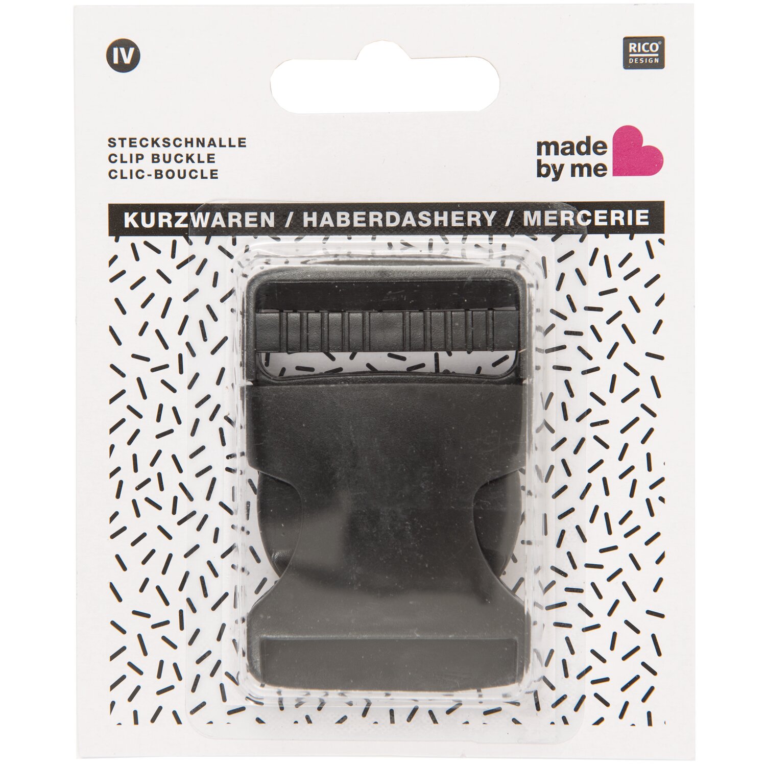 Steckverschluss mit Schnalle schwarz  40mm von Rico Design