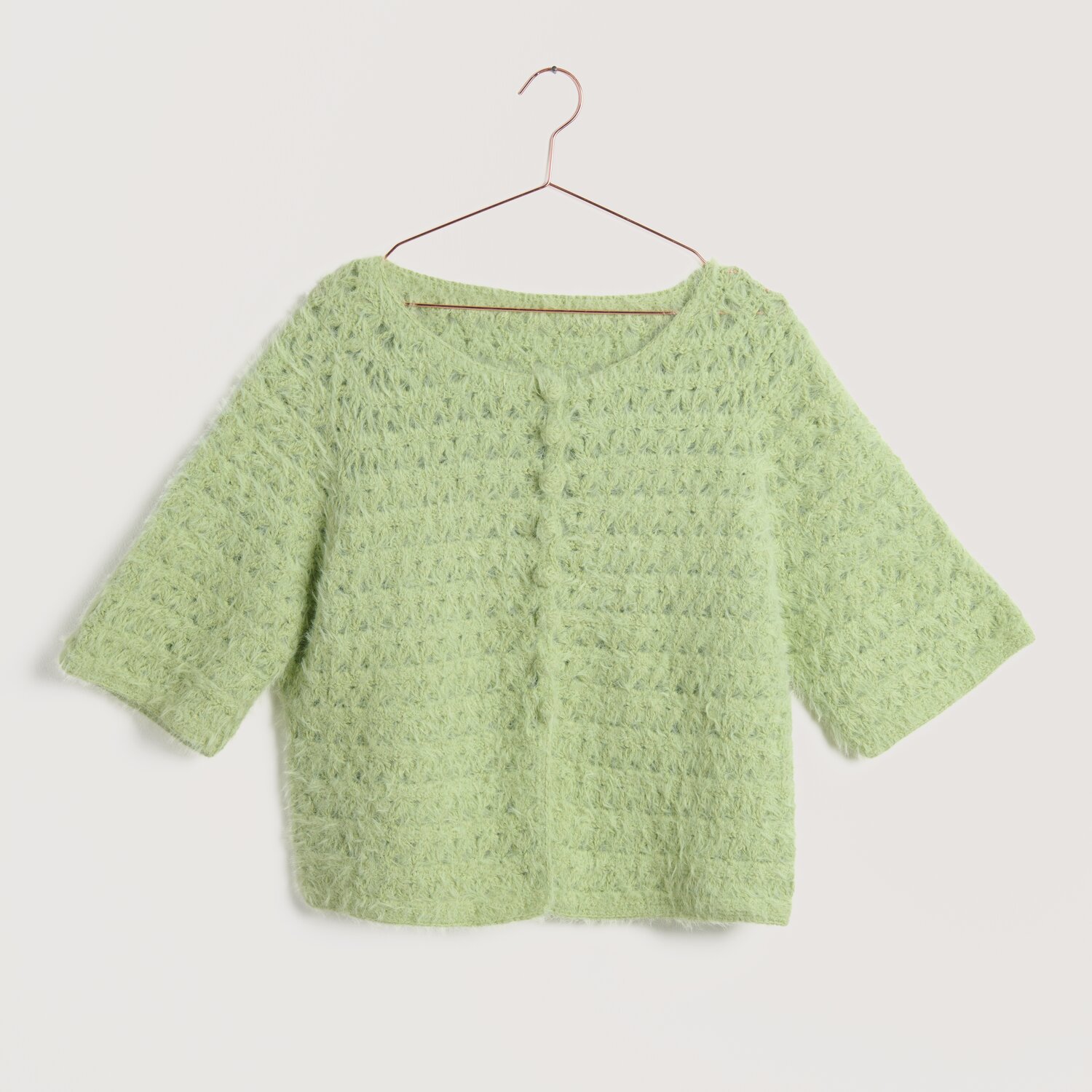 Häkelset kurzarm Jacke Modell 13 A aus Lovewool No. 22 von Rico Design