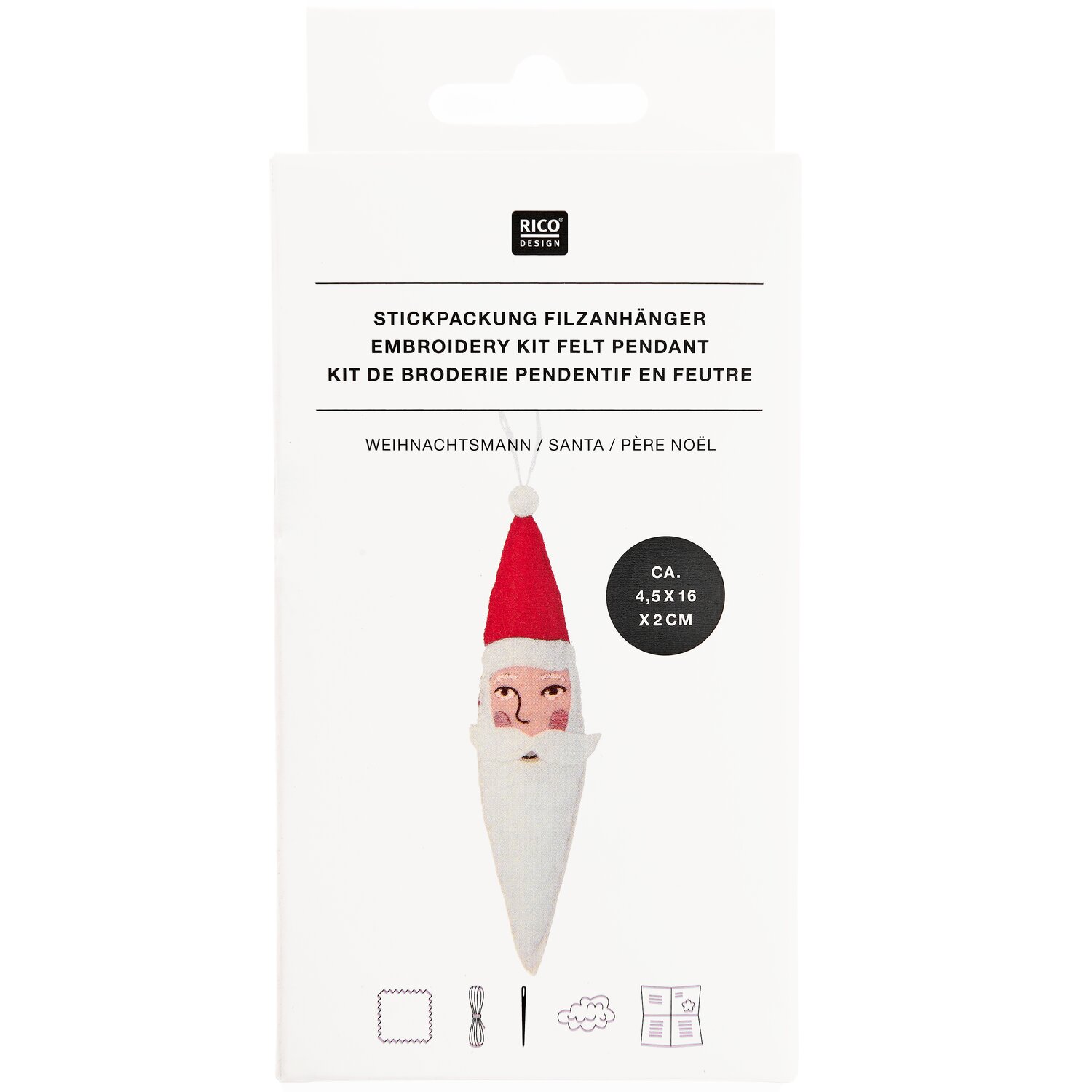 Stickpackung Filzanhänger Weihnachtsmann von Rico Design