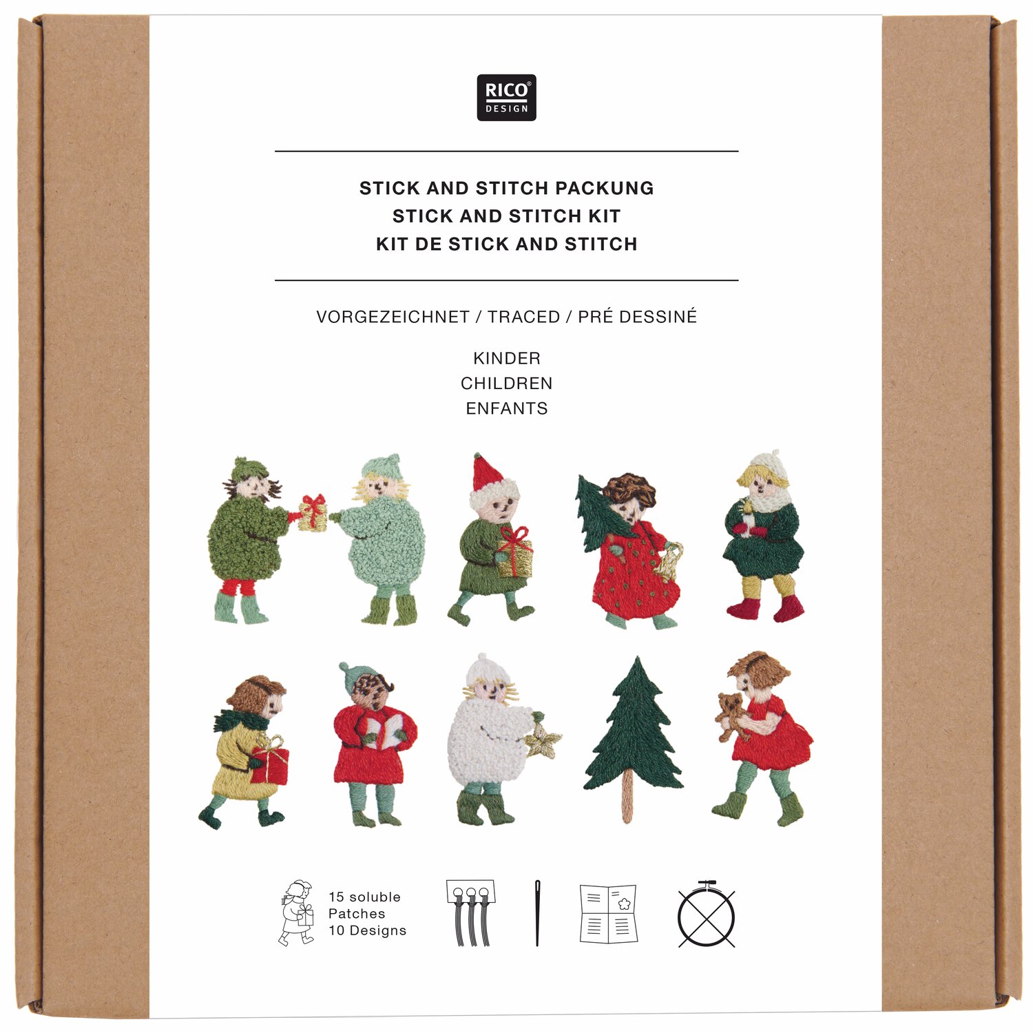 Stick & Stitch Stickpackung Kinder 15 Stück von Rico Design
