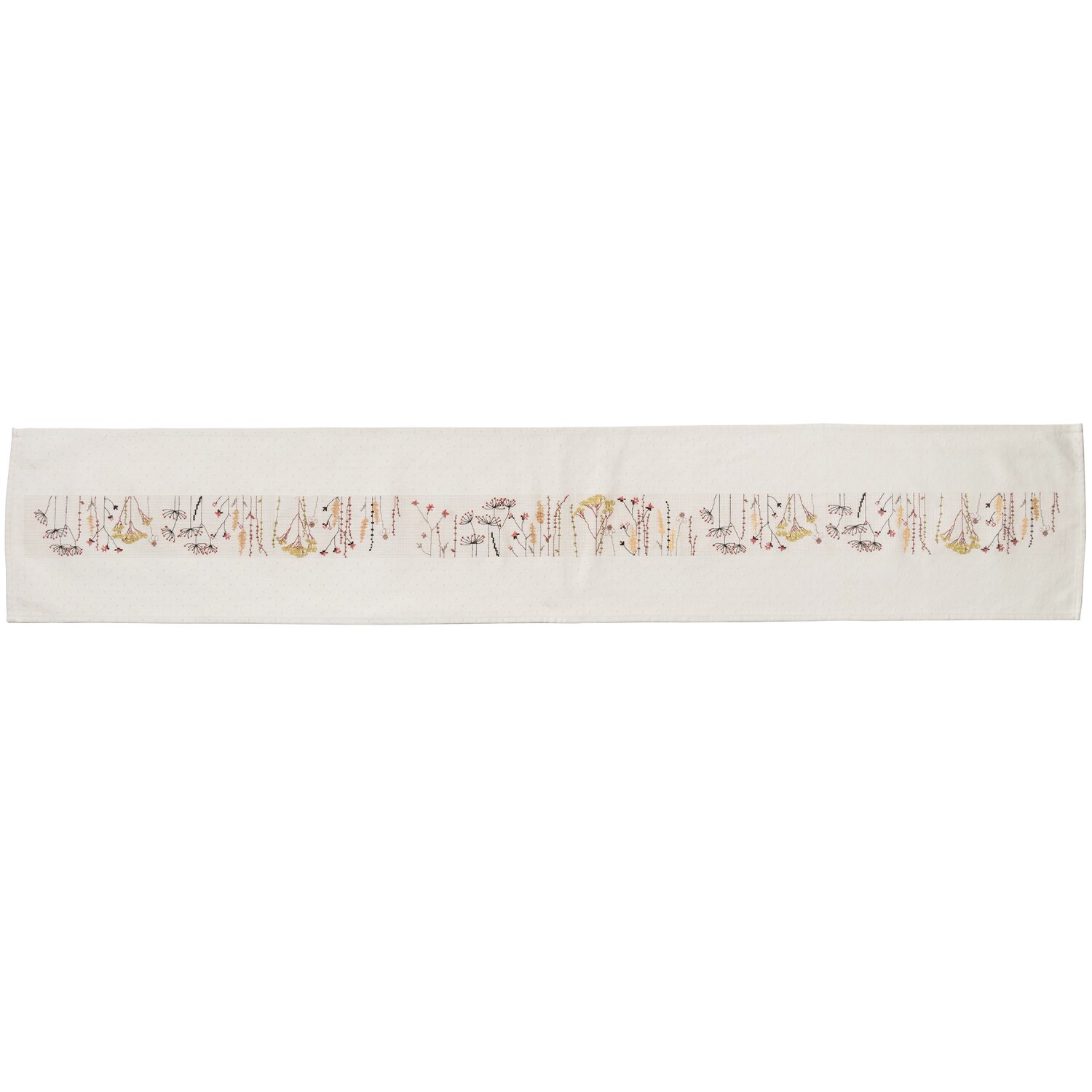 Rico Design Stickpackung Gezählter Kreuzstich Tischband Blumen und Gräser