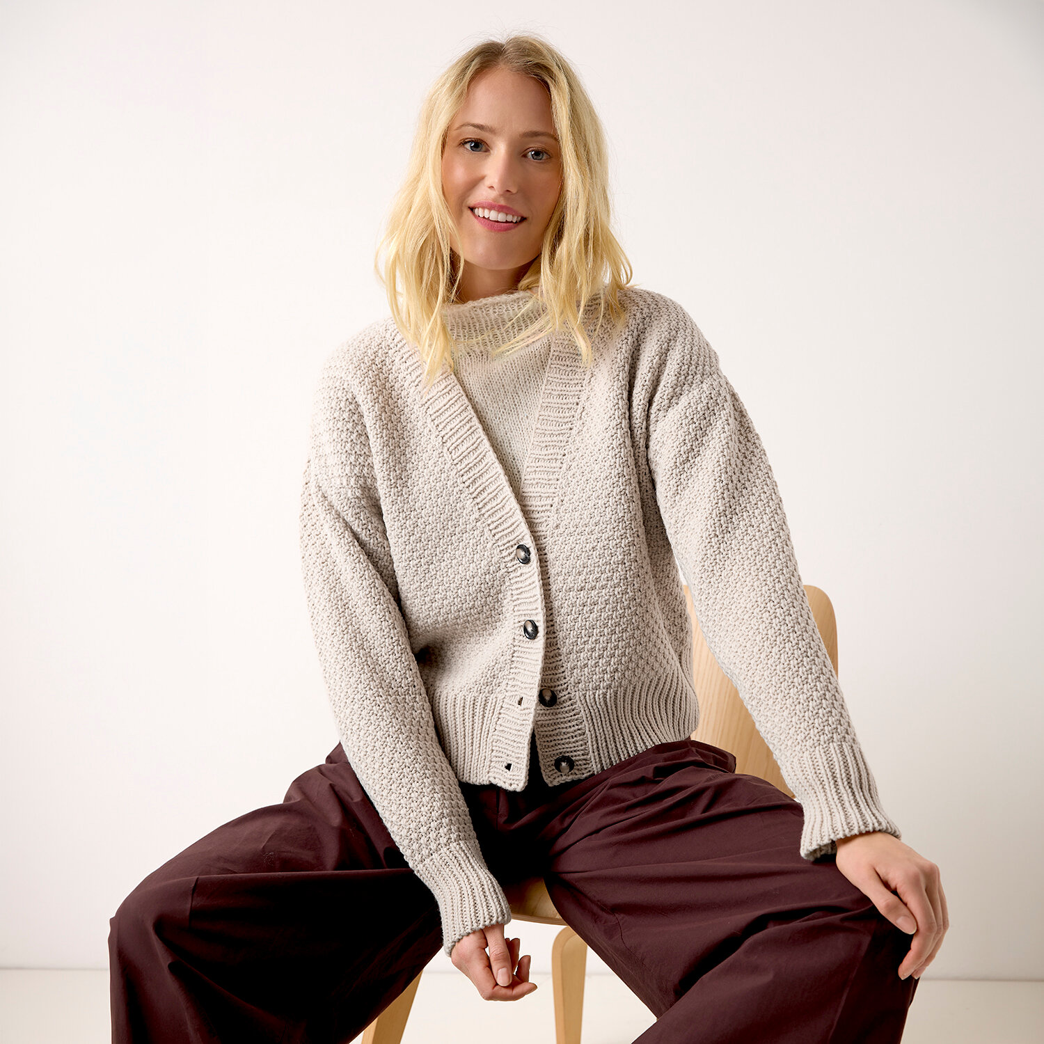 Strickanleitung Perlmuster-Cardigan aus Classik