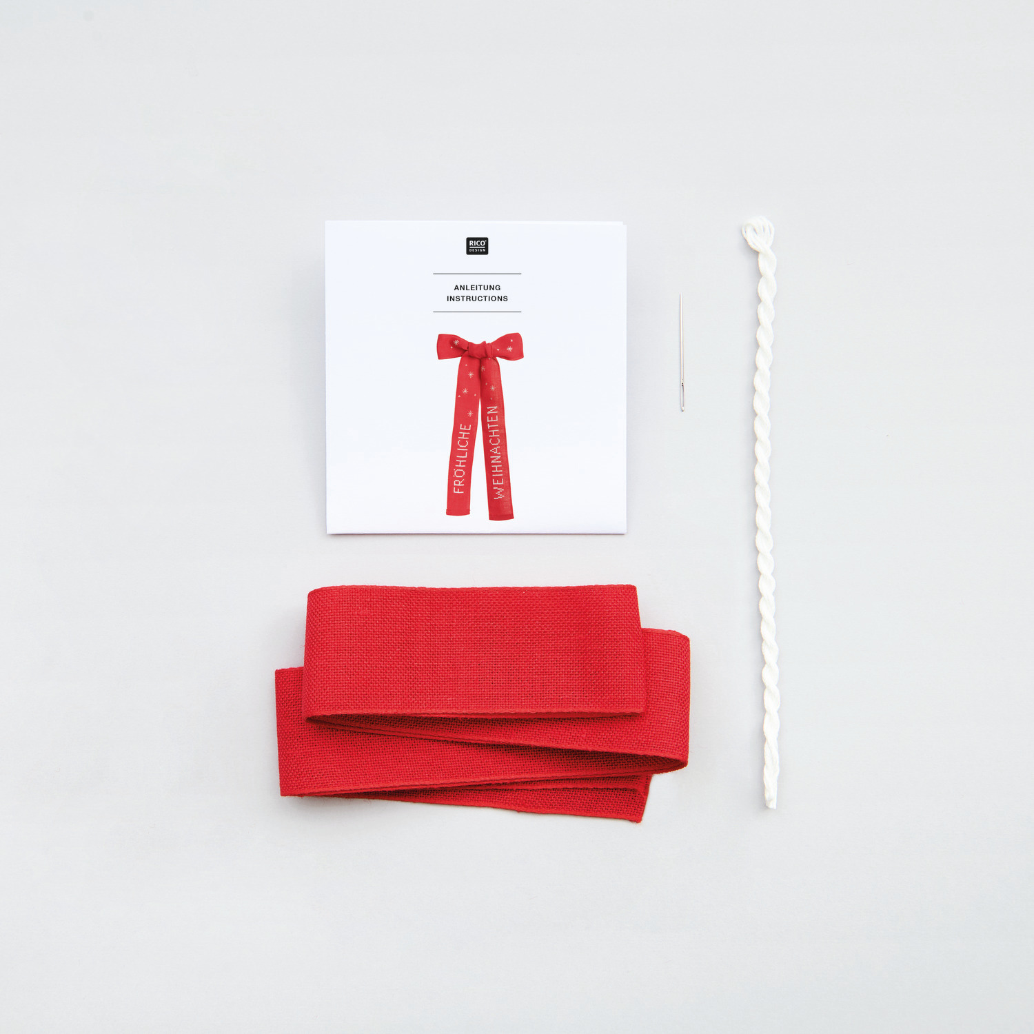 Stickpackung Schleife Fröhliche Weihnachten Stickpackung Schleife Fröhliche Weihnachten