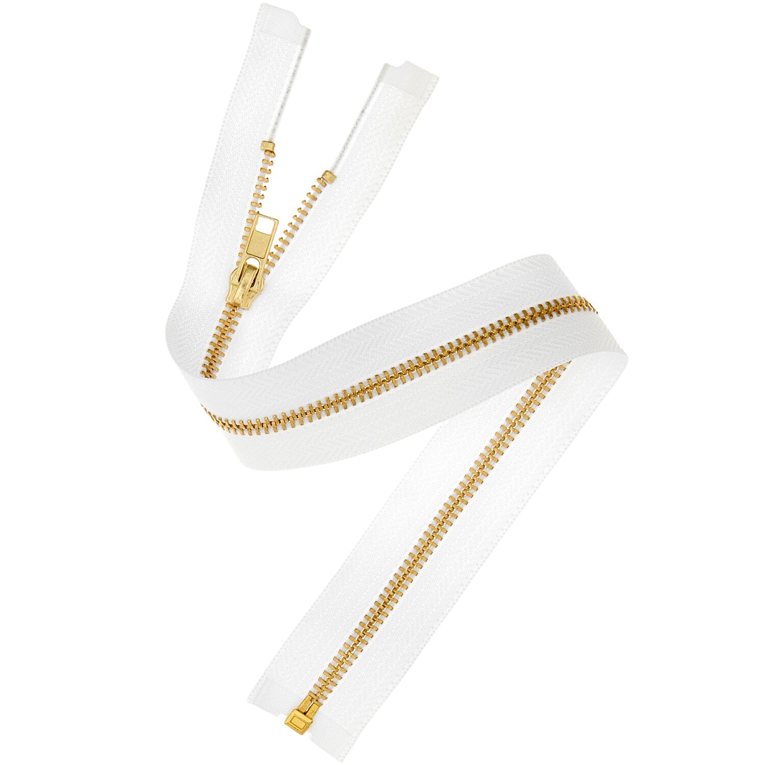 Metall Reißverschluss 3mm Gold/Offwhite von Rico Design