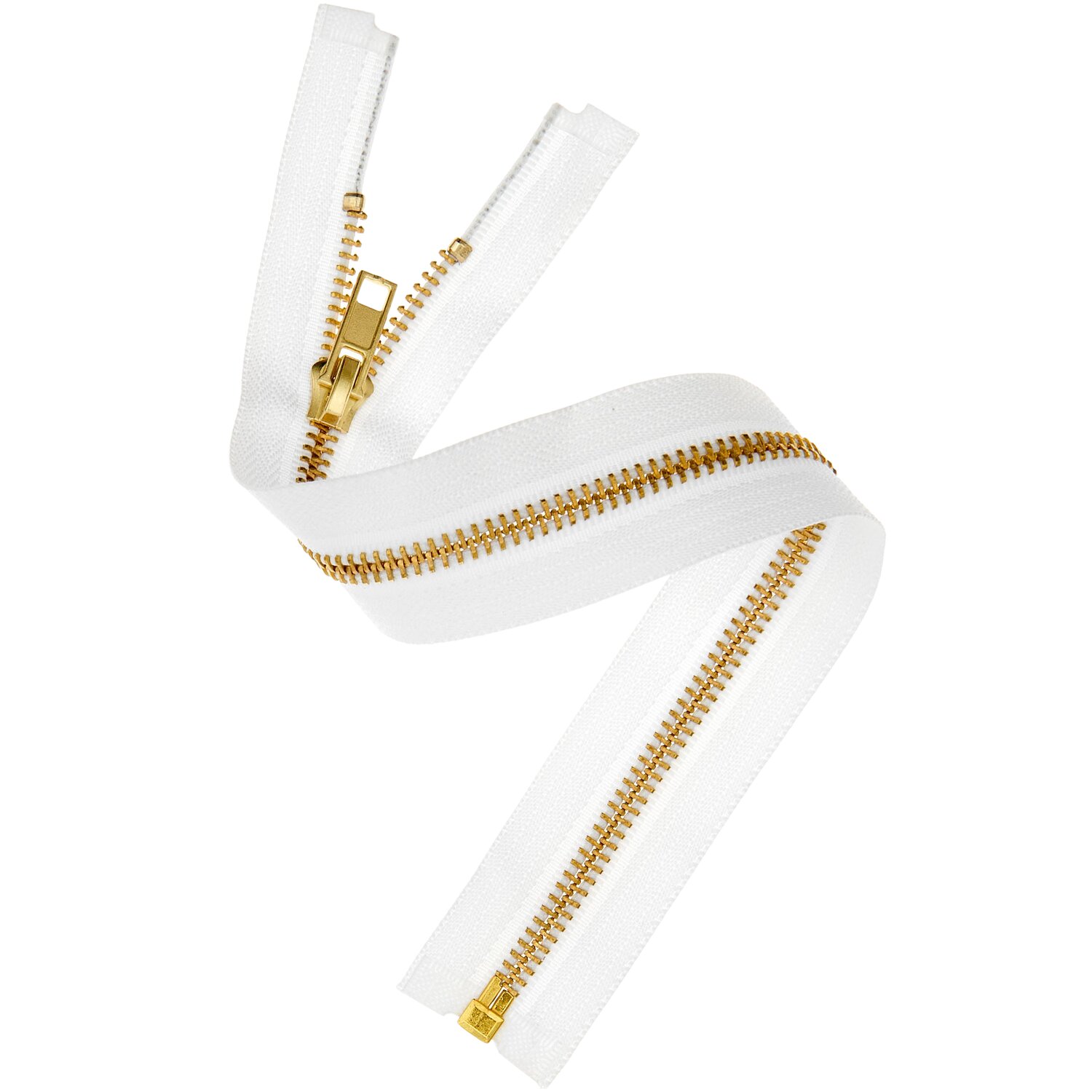 Metall Reißverschluss 5mm Gold/Offwhite von Rico Design