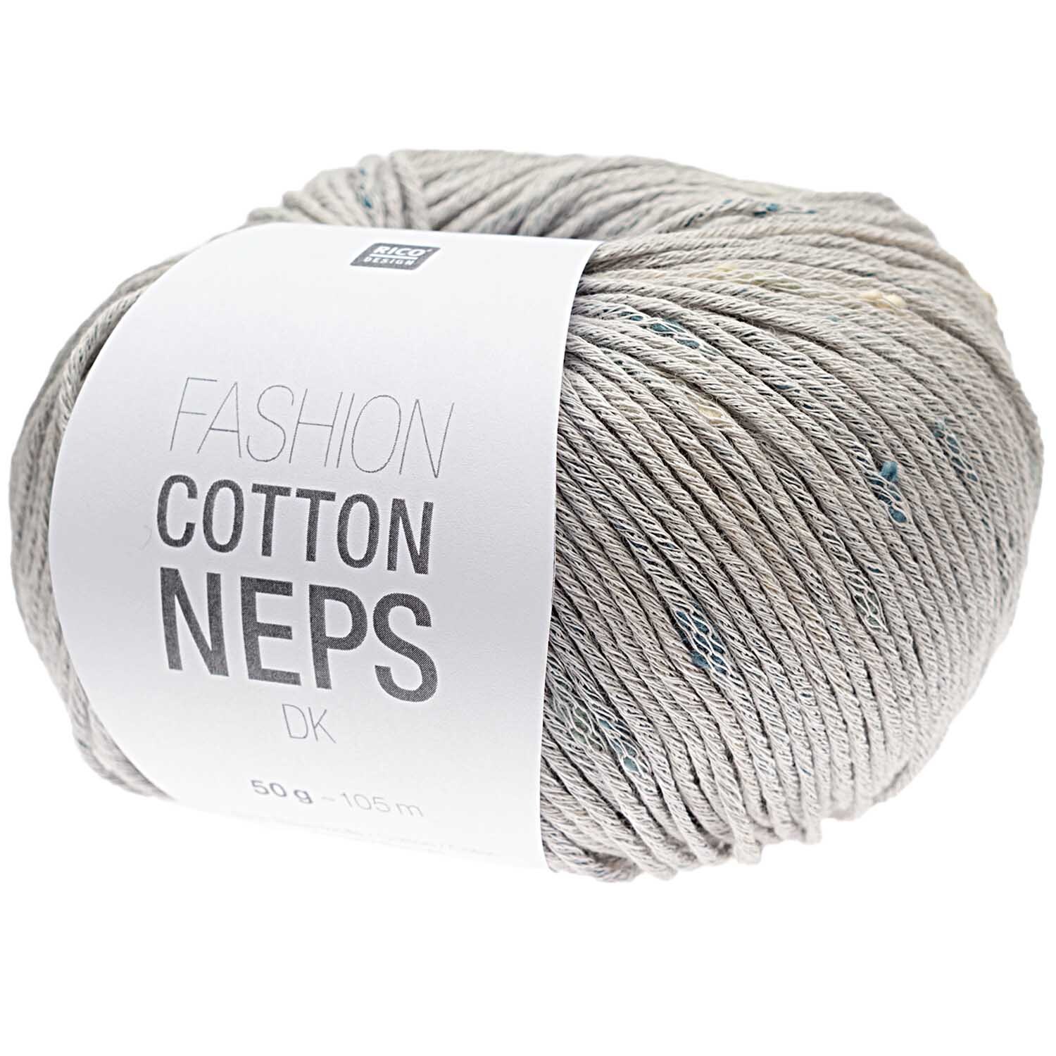 Fashion Cotton Neps dk 50g 105m Farbe Patina von Rico Design Fashion Cotton Neps dk von Rico Design in Patina, 50g Knäuel mit 105m Länge, ideal für Strickprojekte.