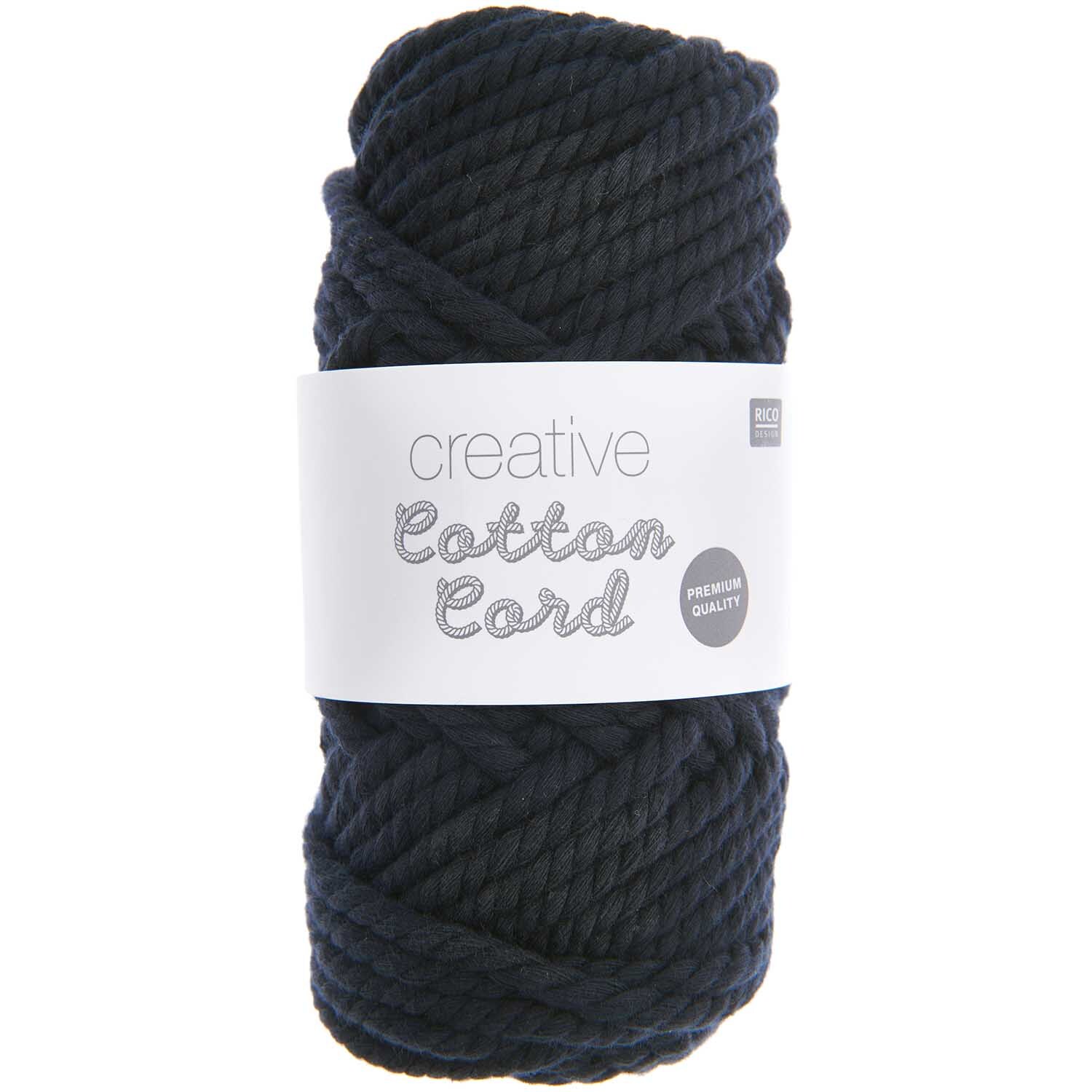 Creative Cotton Cord Makramee-Garn von Rico Design in Marineblau, 130g, 25m, ideal für DIY-Projekte.