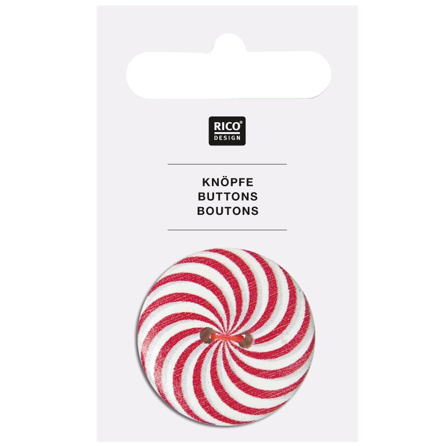 Knopf mit Farbstrudel rot 3cm von Rico Design