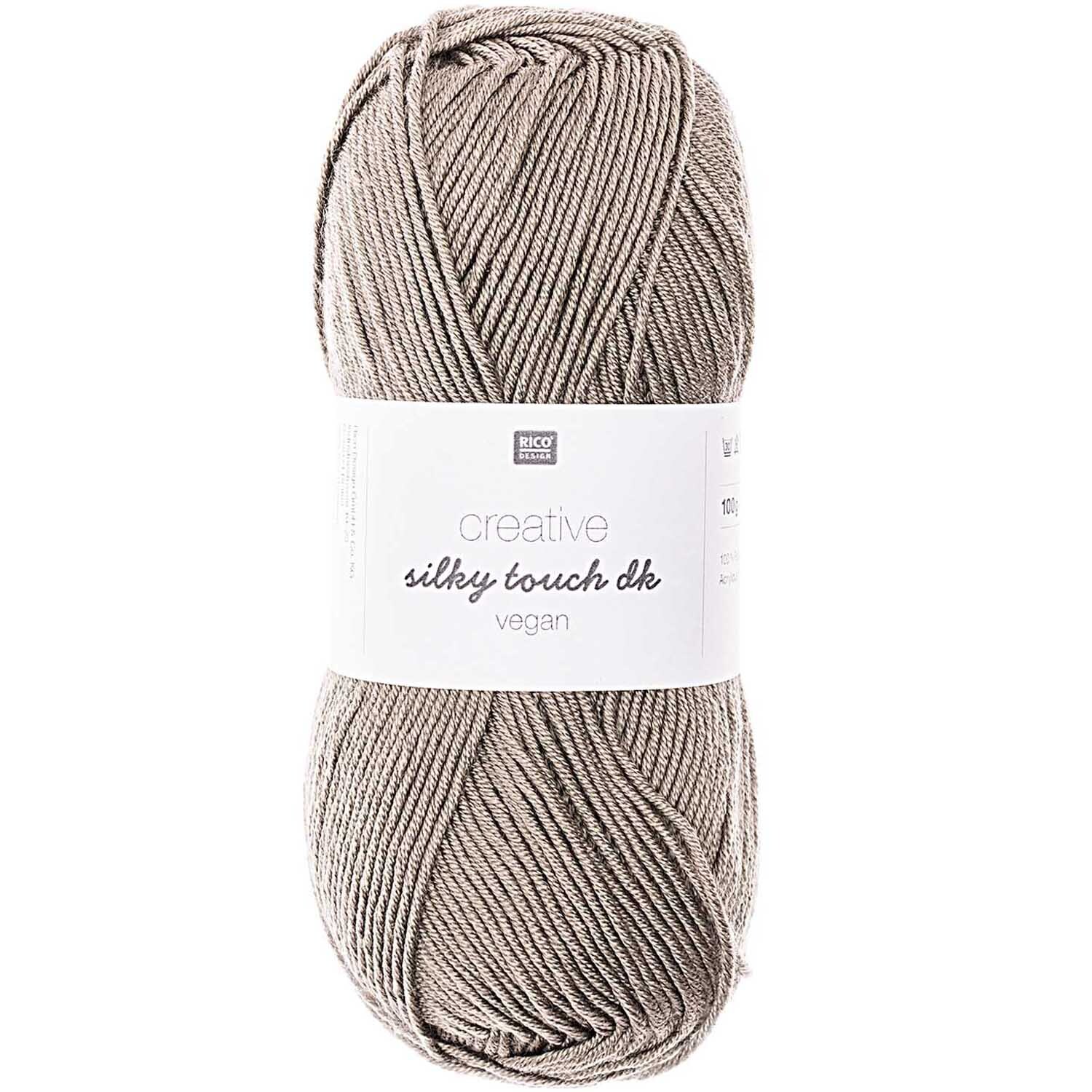 Creative Silky Touch dk von Rico Design in Anthrazit, 100g 220m. Weiches Garnknäuel für vielseitige Strickprojekte.