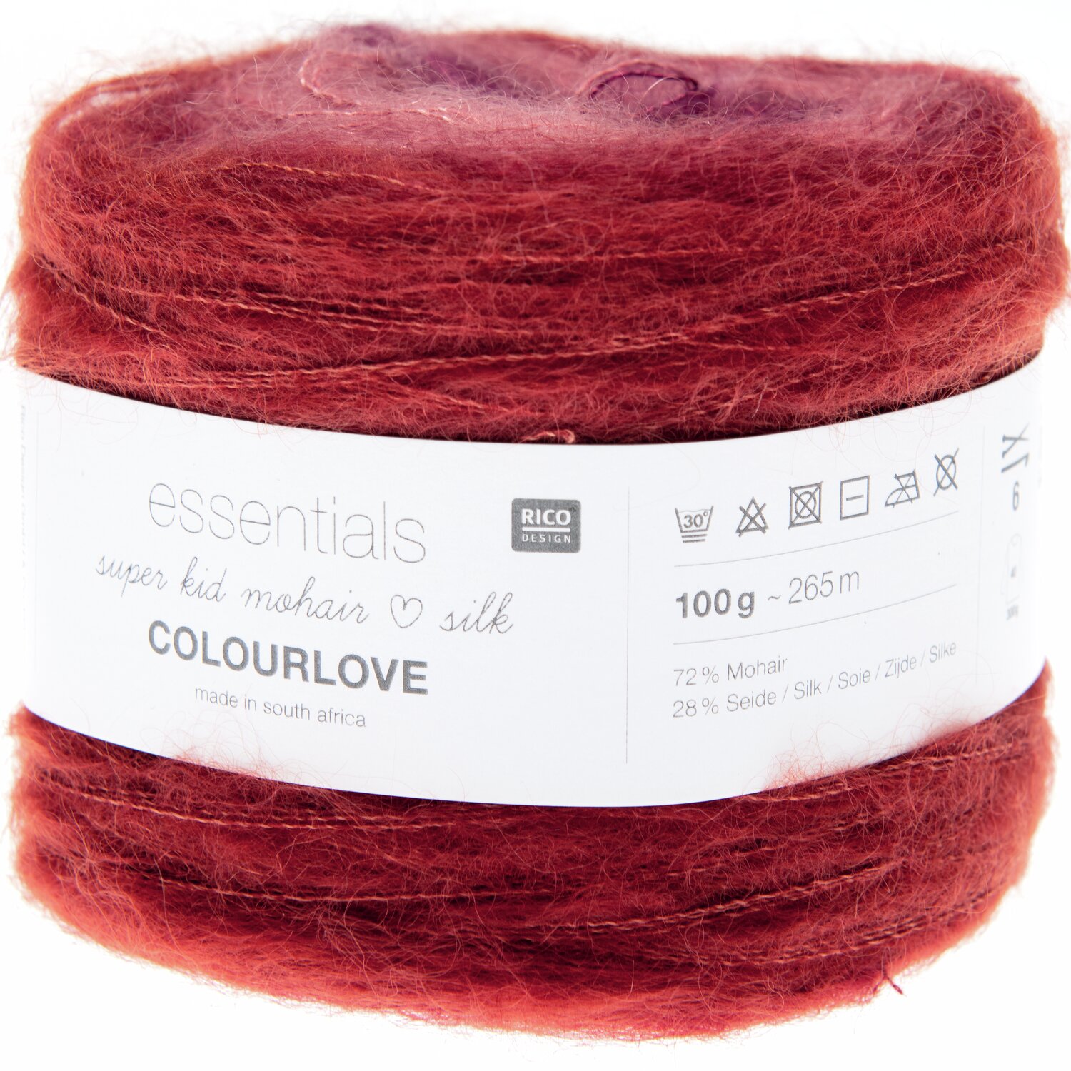 Essentials Super Kid Mohair Loves Silk Colourlove 100g 265m Farbe Beere von Rico Design Essentials Super Kid Mohair Loves Silk Colourlove, Beere, 100g, 265m, von Rico Design.