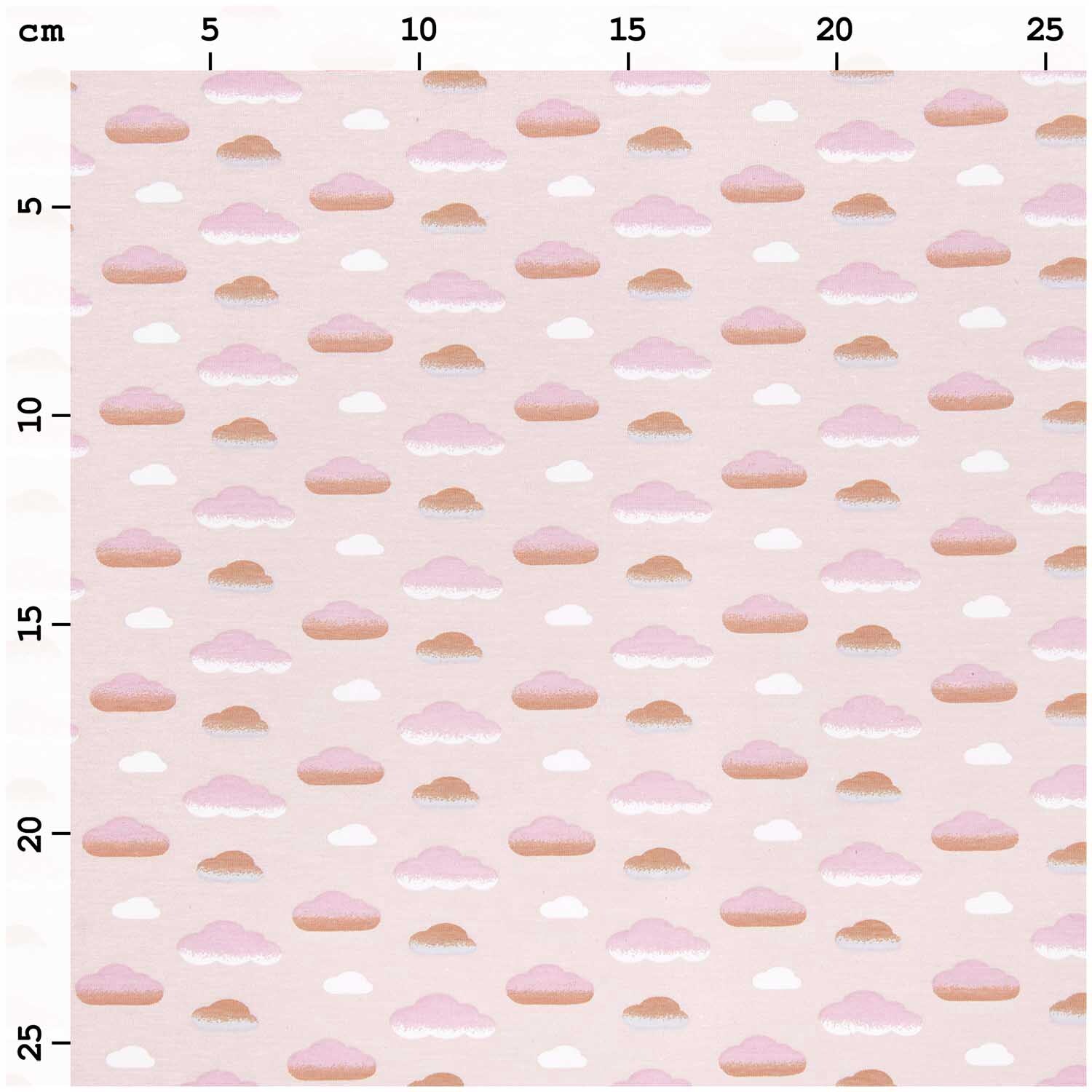 Jerseystoff Happy Baby Wolken rosa 72x100cm Jerseystoff Happy Baby Wolken rosa 72x100cm