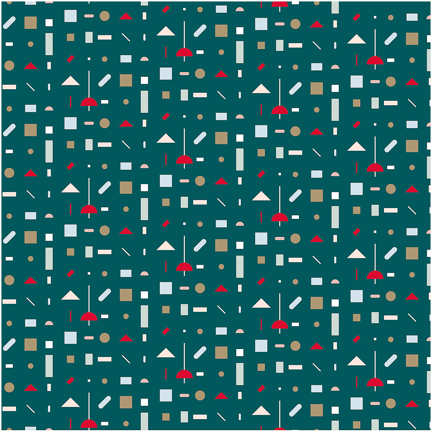 Druckstoff grafisches Muster grün-gold 140cm von Rico Design