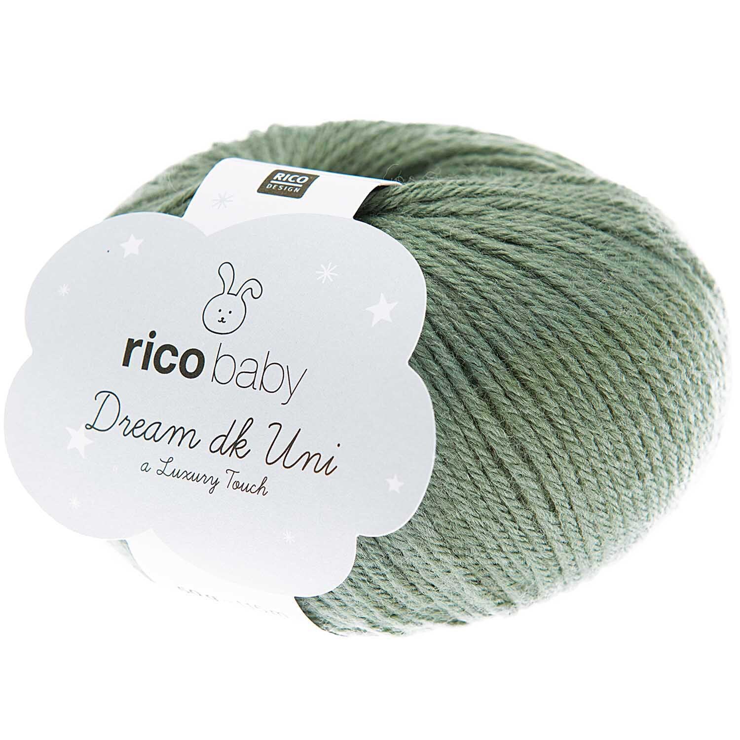 Rico Baby Dream dk uni - A Luxury Touch: Weiches, efeufarbenes Garnknäuel von Rico Design, ideal für hochwertige Strickprojekte.