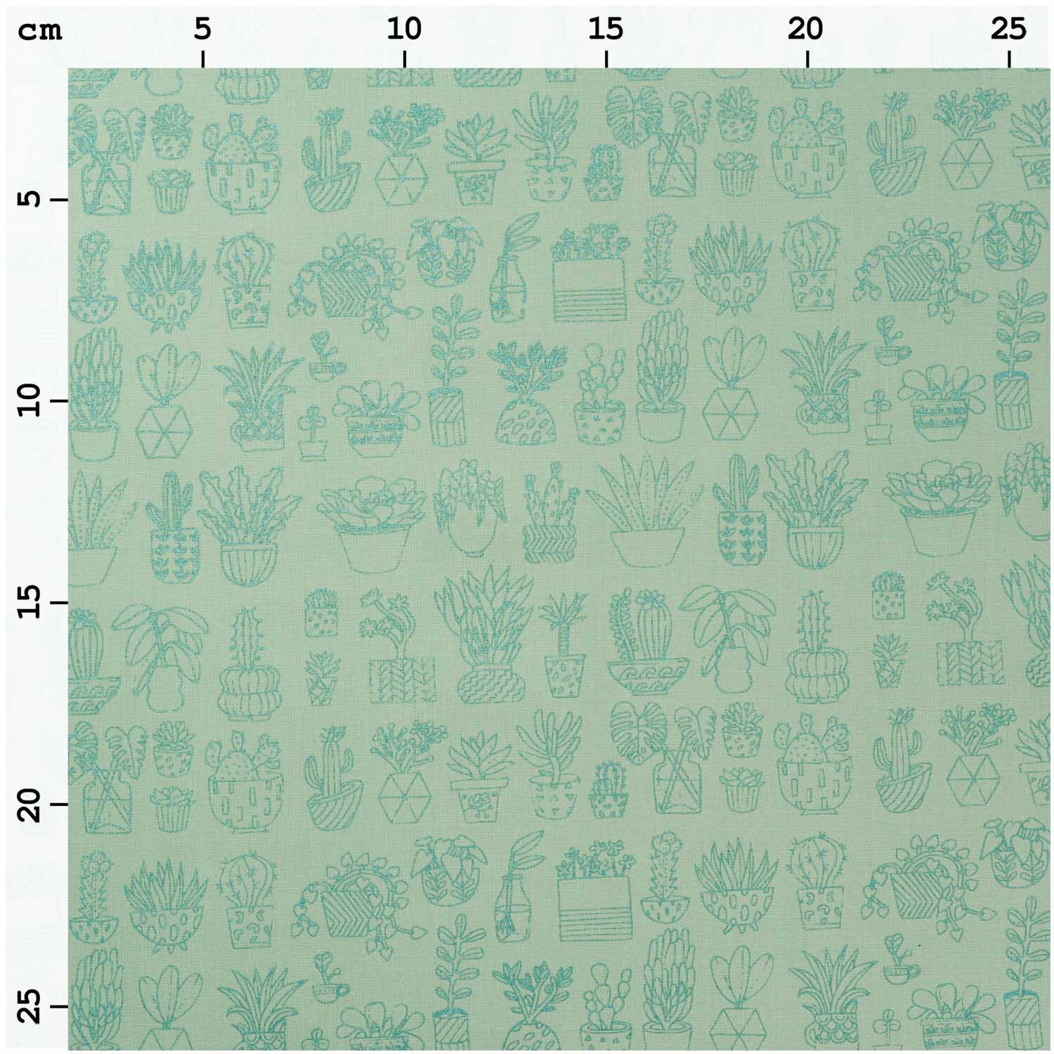 Druckstoff Hygge Kakteen mint-metallic 140cm Druckstoff Hygge Kakteen mint-metallic 140cm
