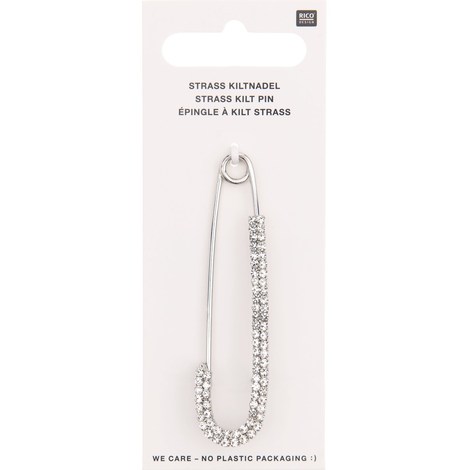 Kiltnadel mit Strass 7cm Farbe silber von Rico Design
