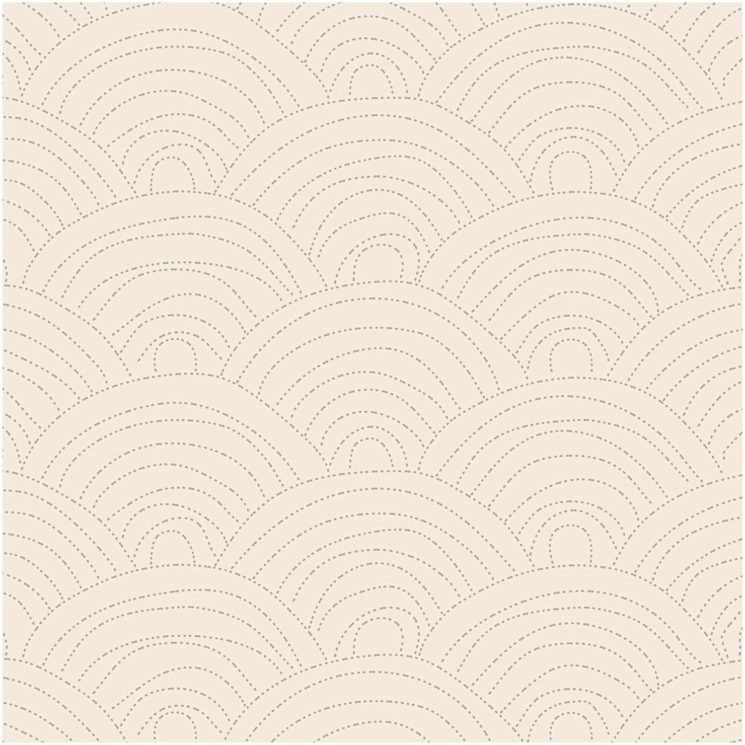 Musselin-Druckstoff Jardin Japonais Wellen Beige-Gold 140cm
