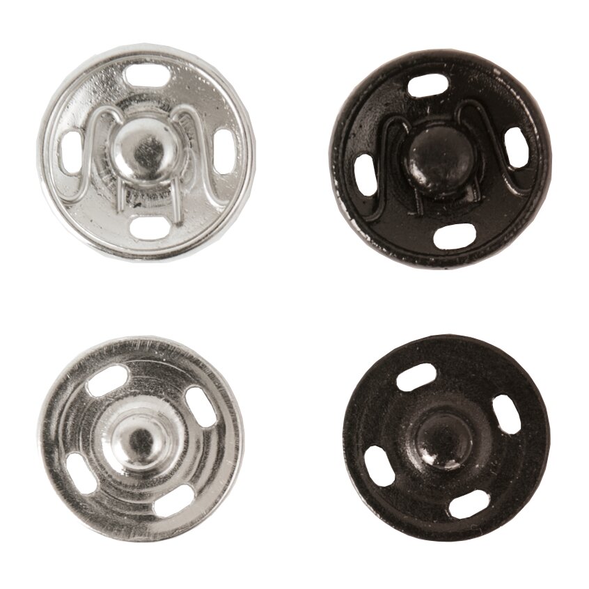 Druckknöpfe Mix Silber-Schwarz 14mm 8 Stück von Rico Design