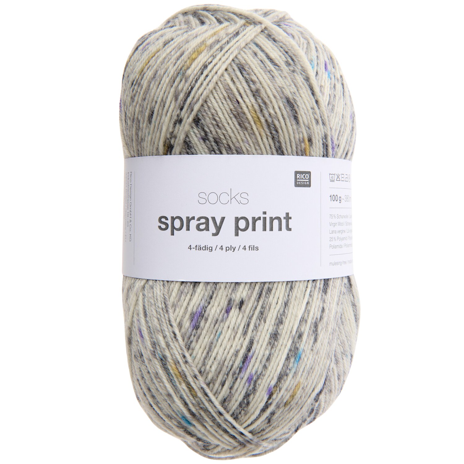 Rico Design Socks Spray Print 4-fädig Stones
