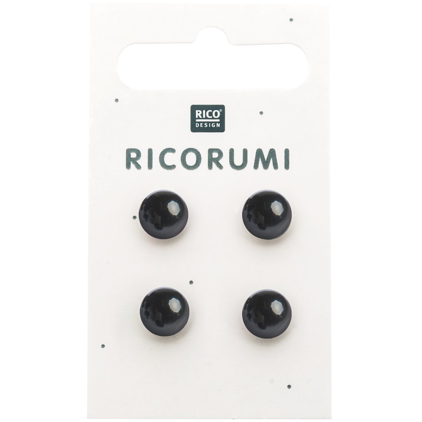 Knöpfe braun-schwarz 8,5mm 4 Stück mit Steg von Rico Design