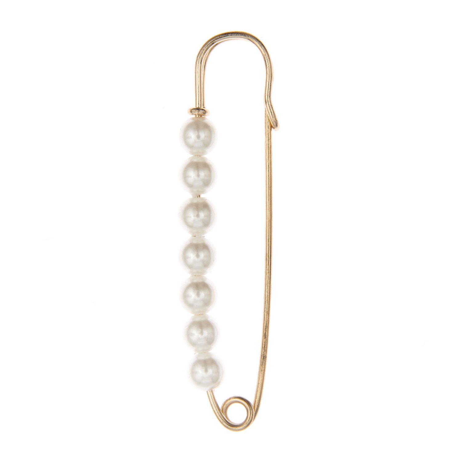 Kiltnadel mit Perlen 7,6x1,8cm Farbe Gold von Rico Design