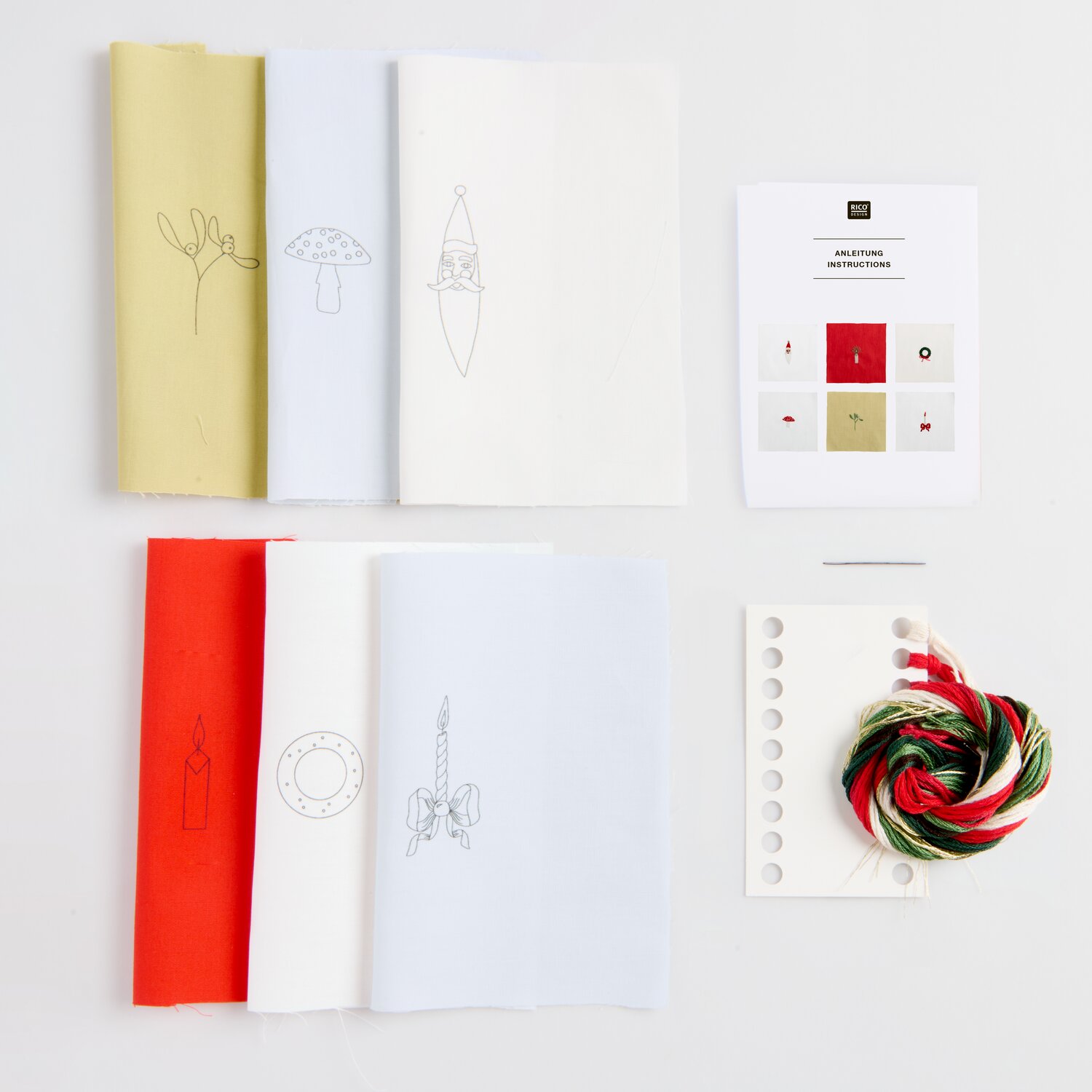 Stickpackung vorgezeichnet Stoffzuschnitte Weihnachten von Rico Design