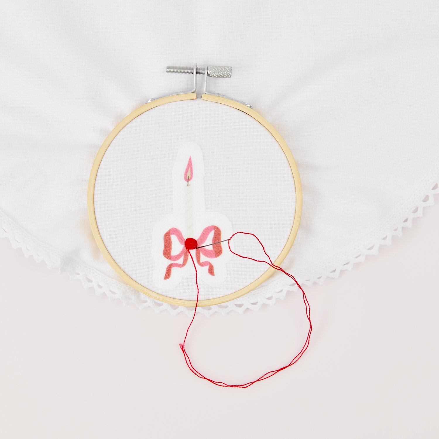 Stick & Stitch Packung Kerzen und Schleifen von Rico Design