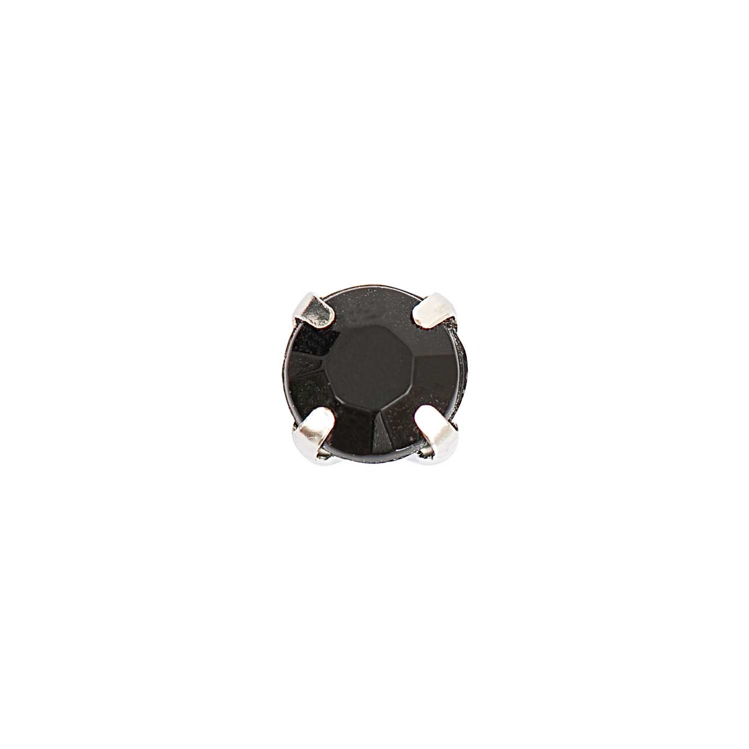 Aufnähsteine gefasst schwarz rund 6x6x5mm 20 Stück Aufnähsteine gefasst schwarz rund 6x6x5mm 20 Stück