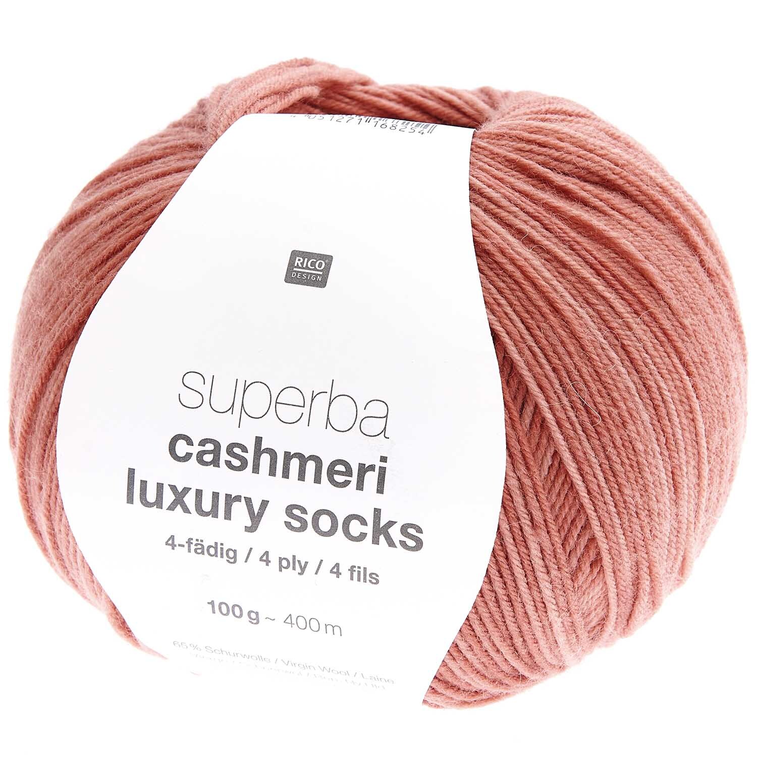 Rico Design Superba Cashmeri Luxury Socks 4fädig Koralle